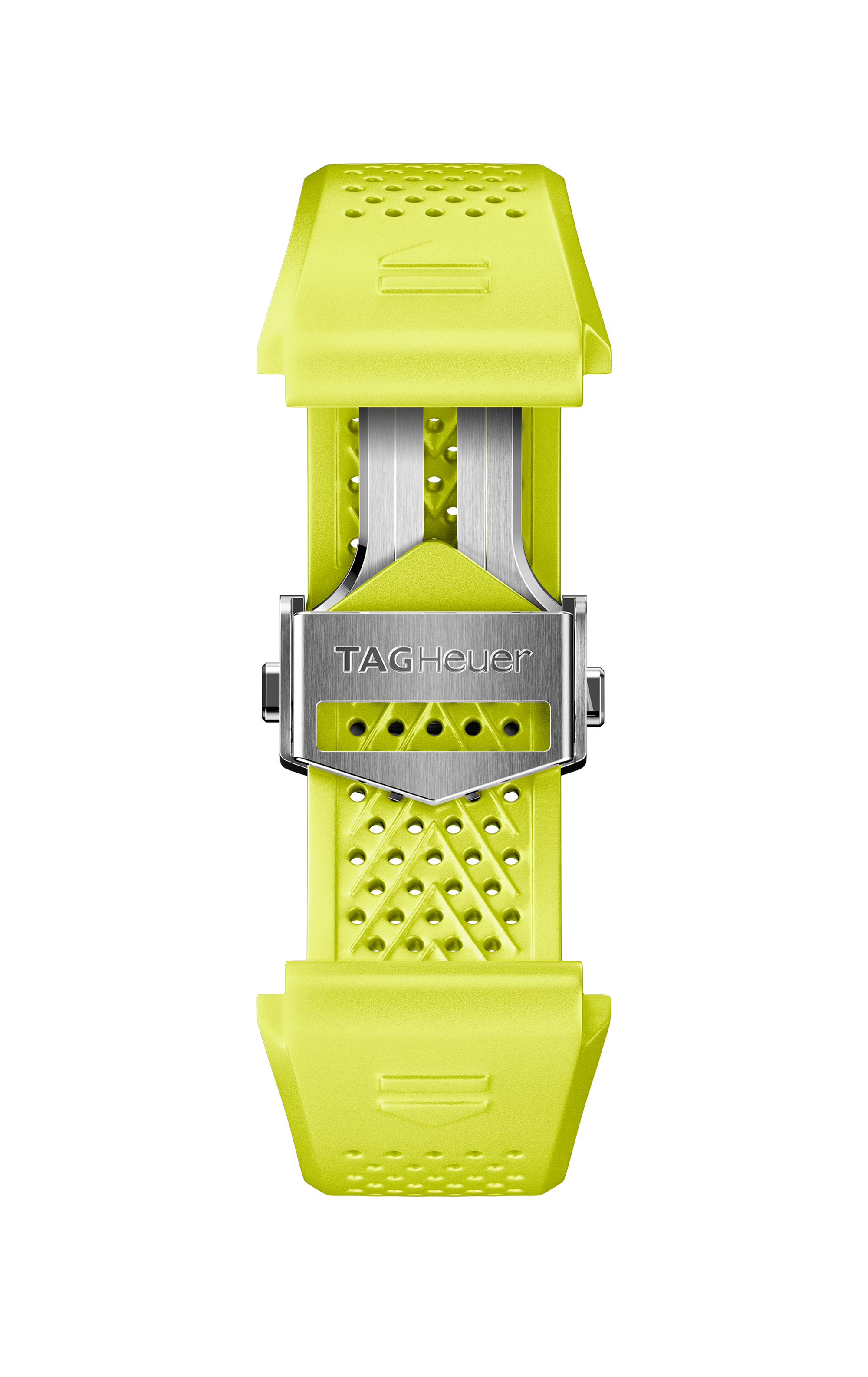 Lime yellow Rubber Strap Calibre E4 45 mm