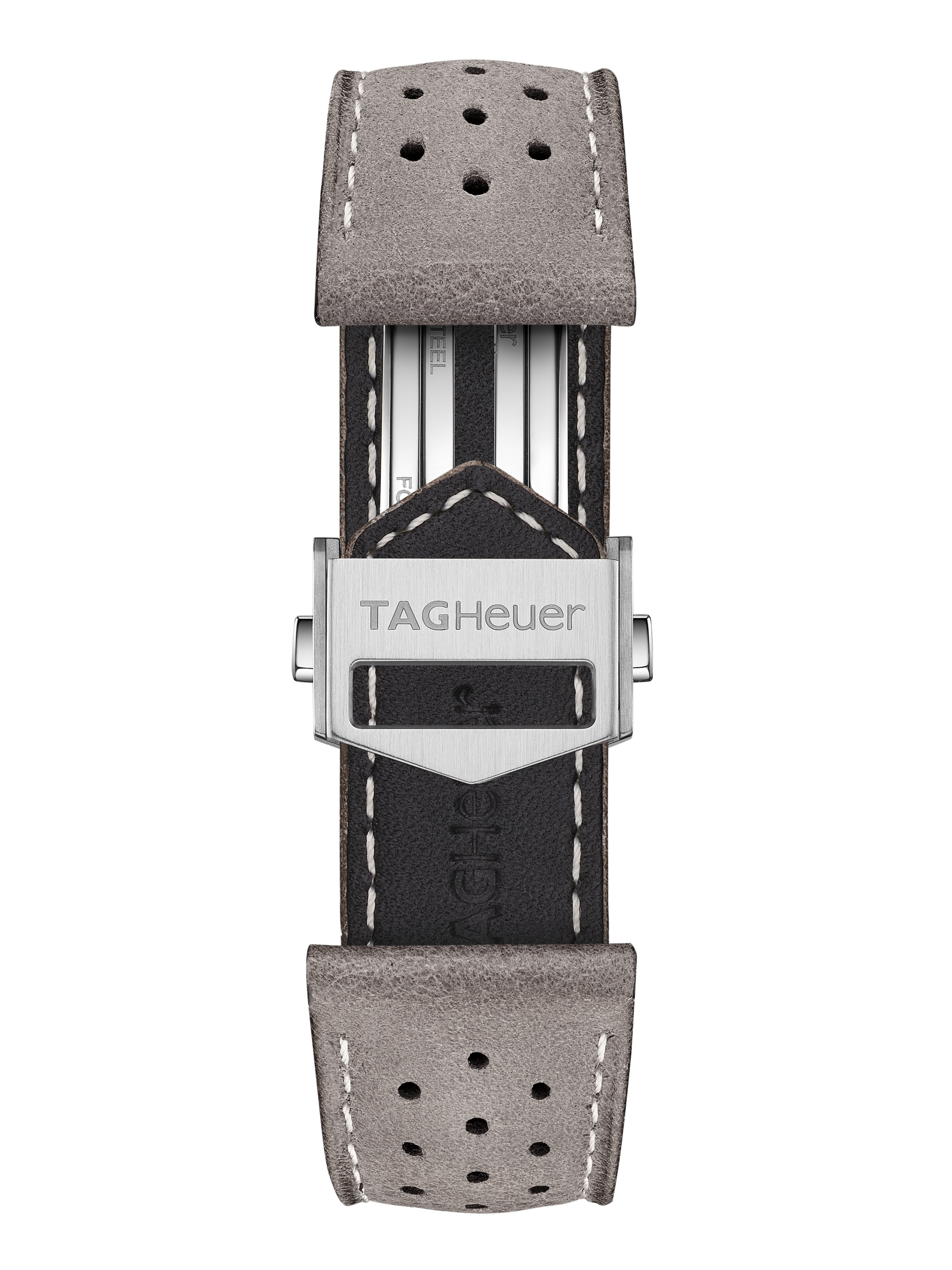 TAG HEUER CARRERA 39MM GREY PERFORATED LEATHER STRAP