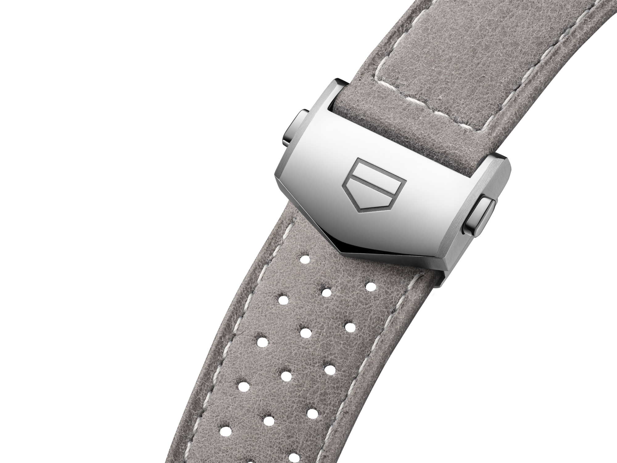 TAG HEUER CARRERA 39MM GREY PERFORATED LEATHER STRAP