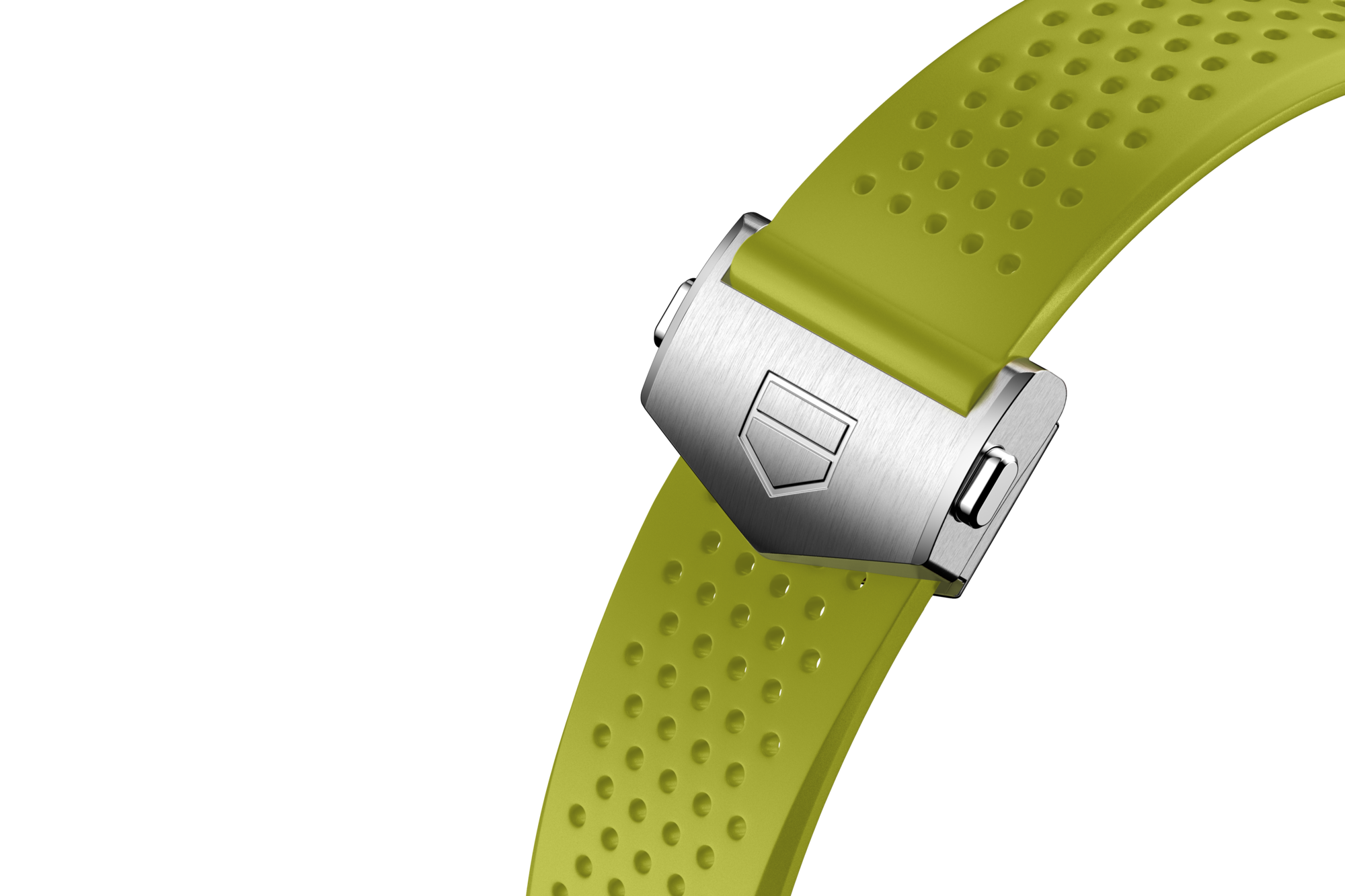 Lime yellow Rubber Strap Calibre E4 45 mm