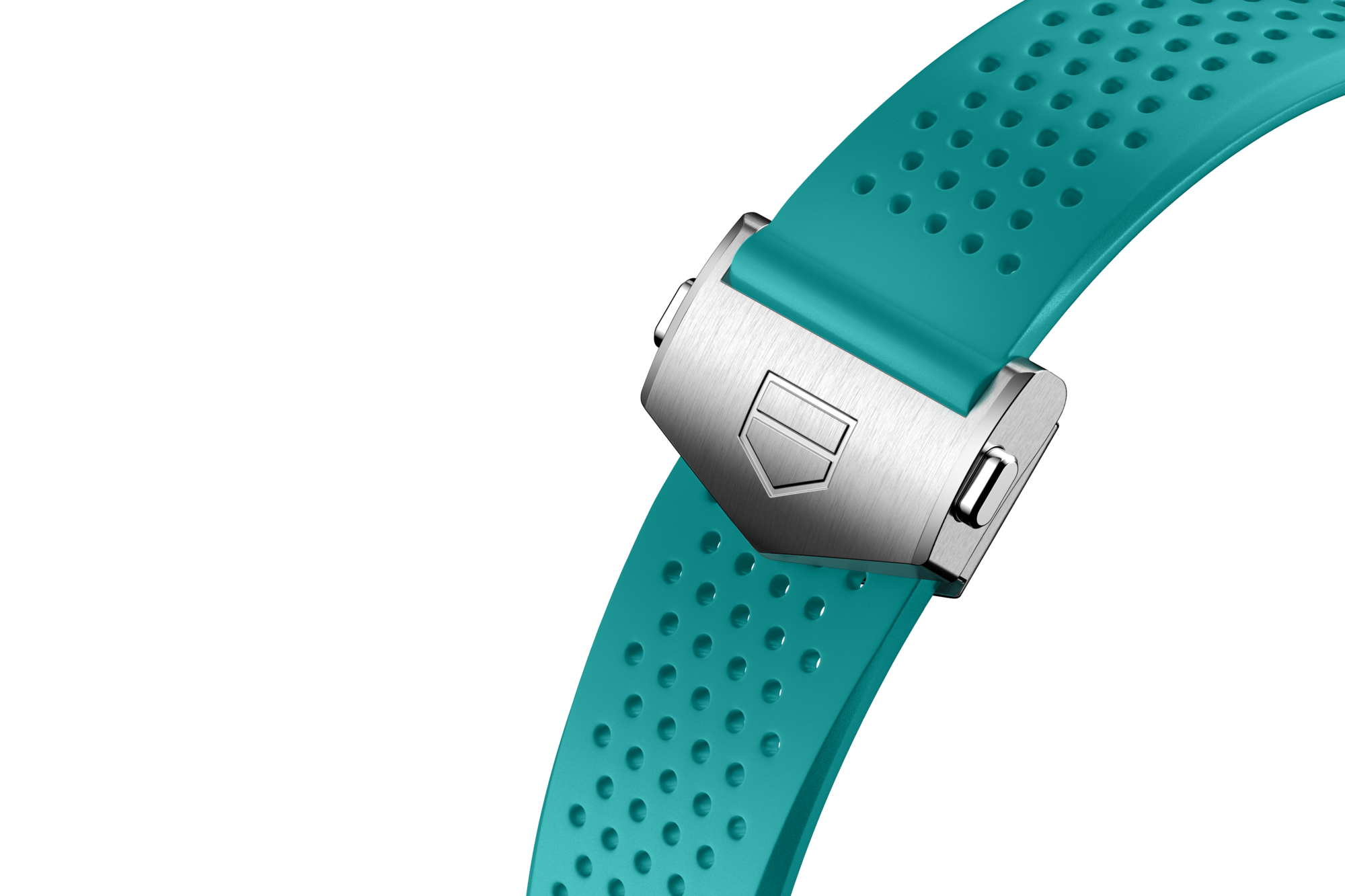 Light blue Rubber Strap Calibre E4 45 mm