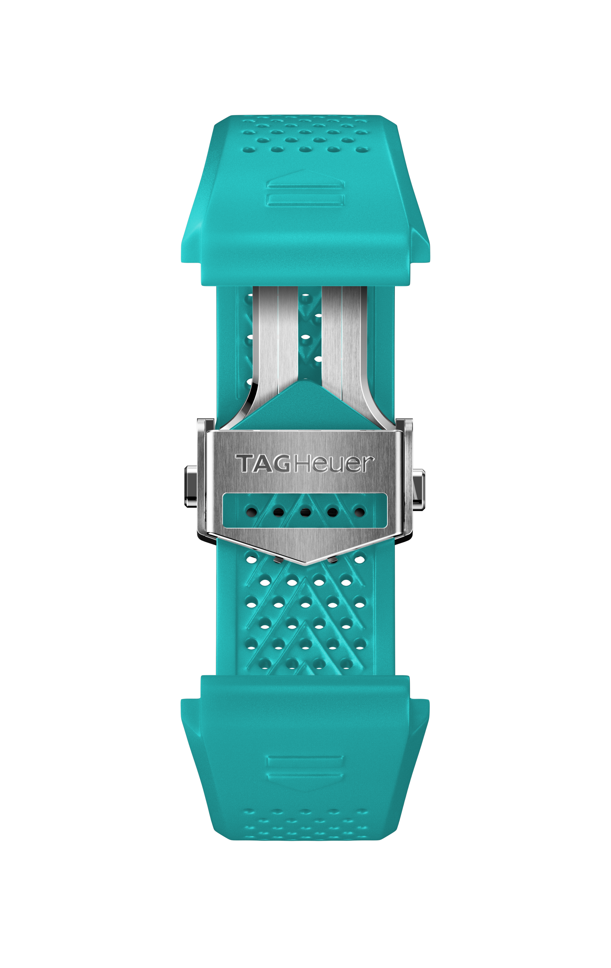 Light blue Rubber Strap Calibre E4 45 mm