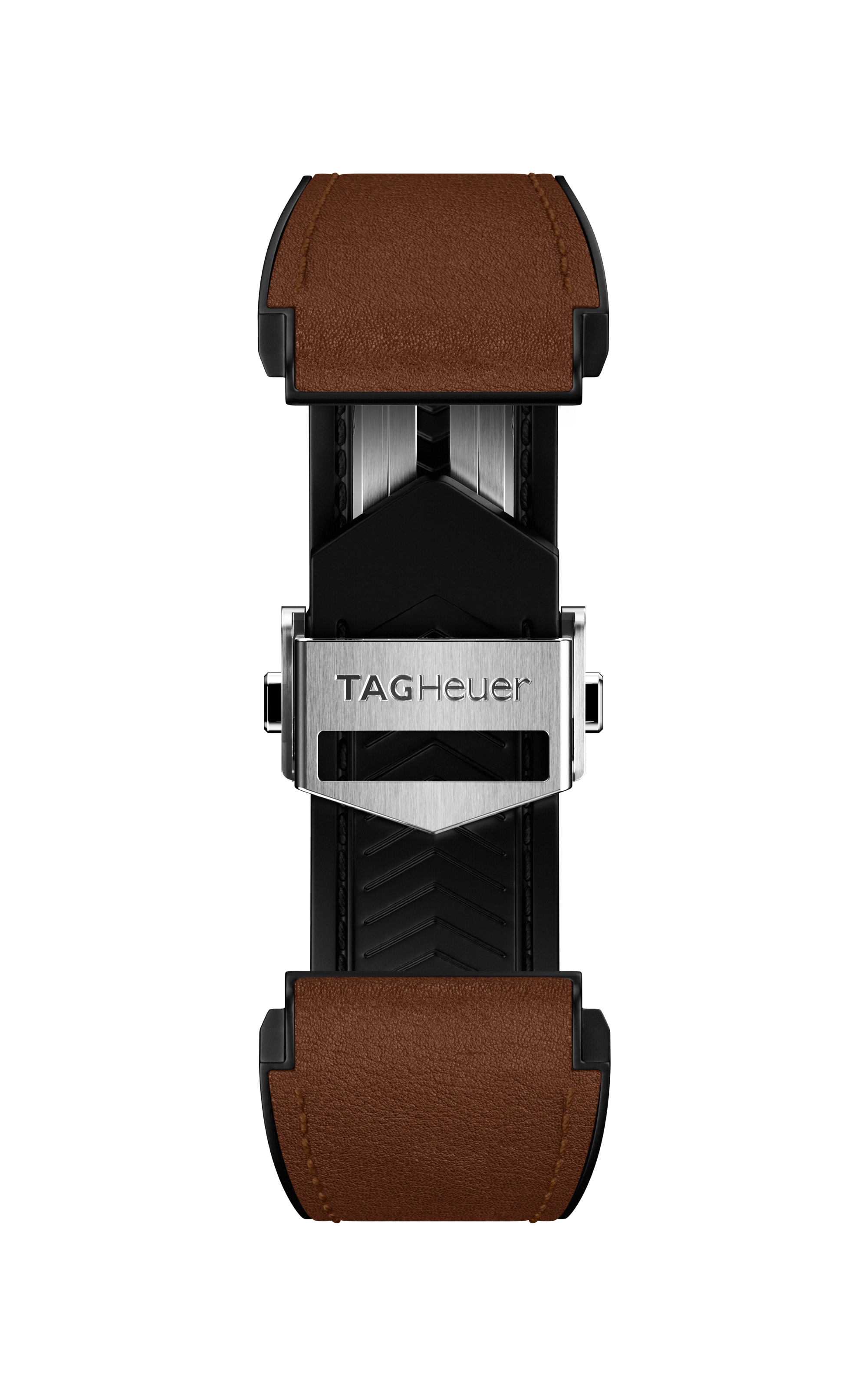 Brown Bi-material Leather Strap Calibre E4 45 mm