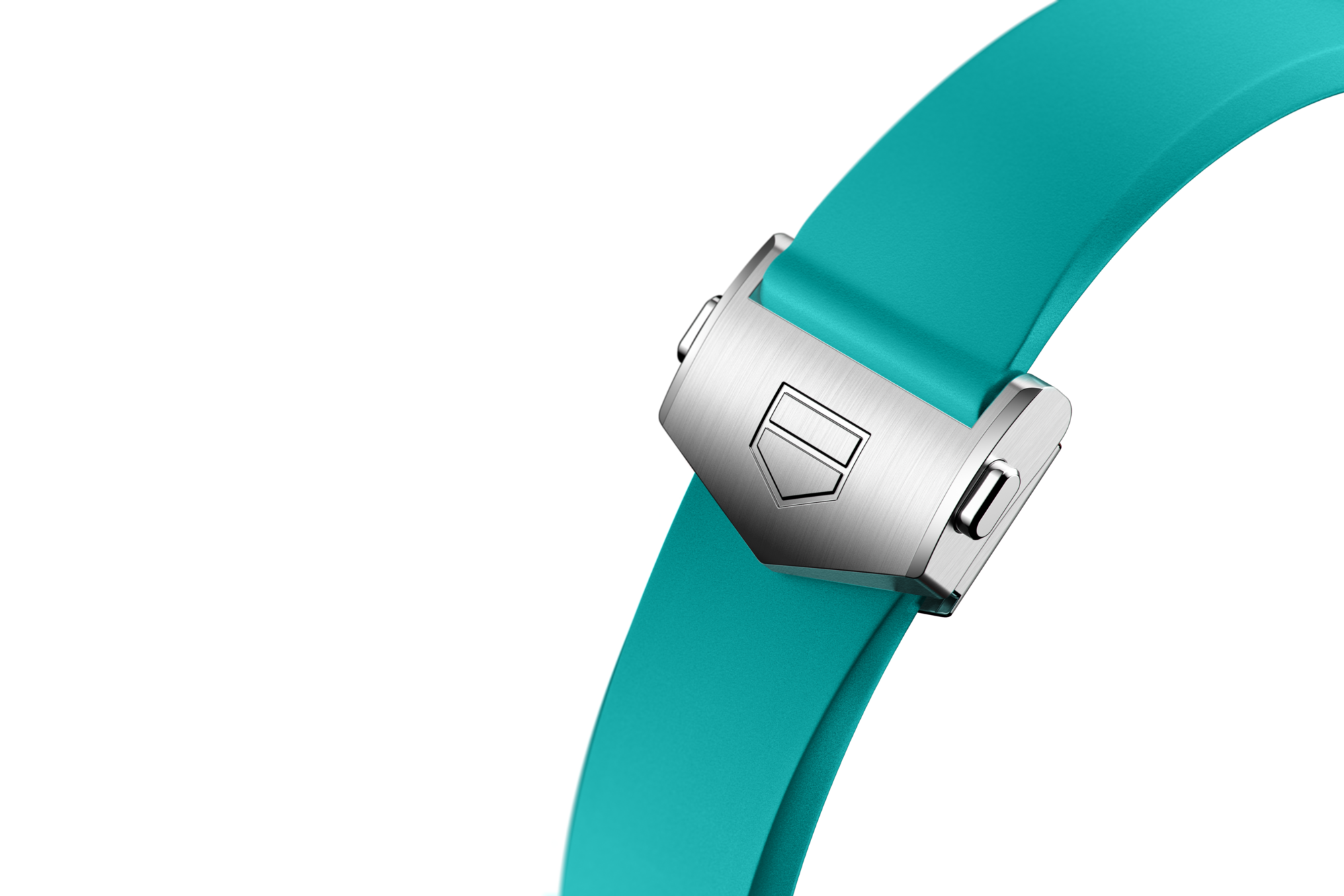Light blue Rubber Strap Calibre E4 42 mm