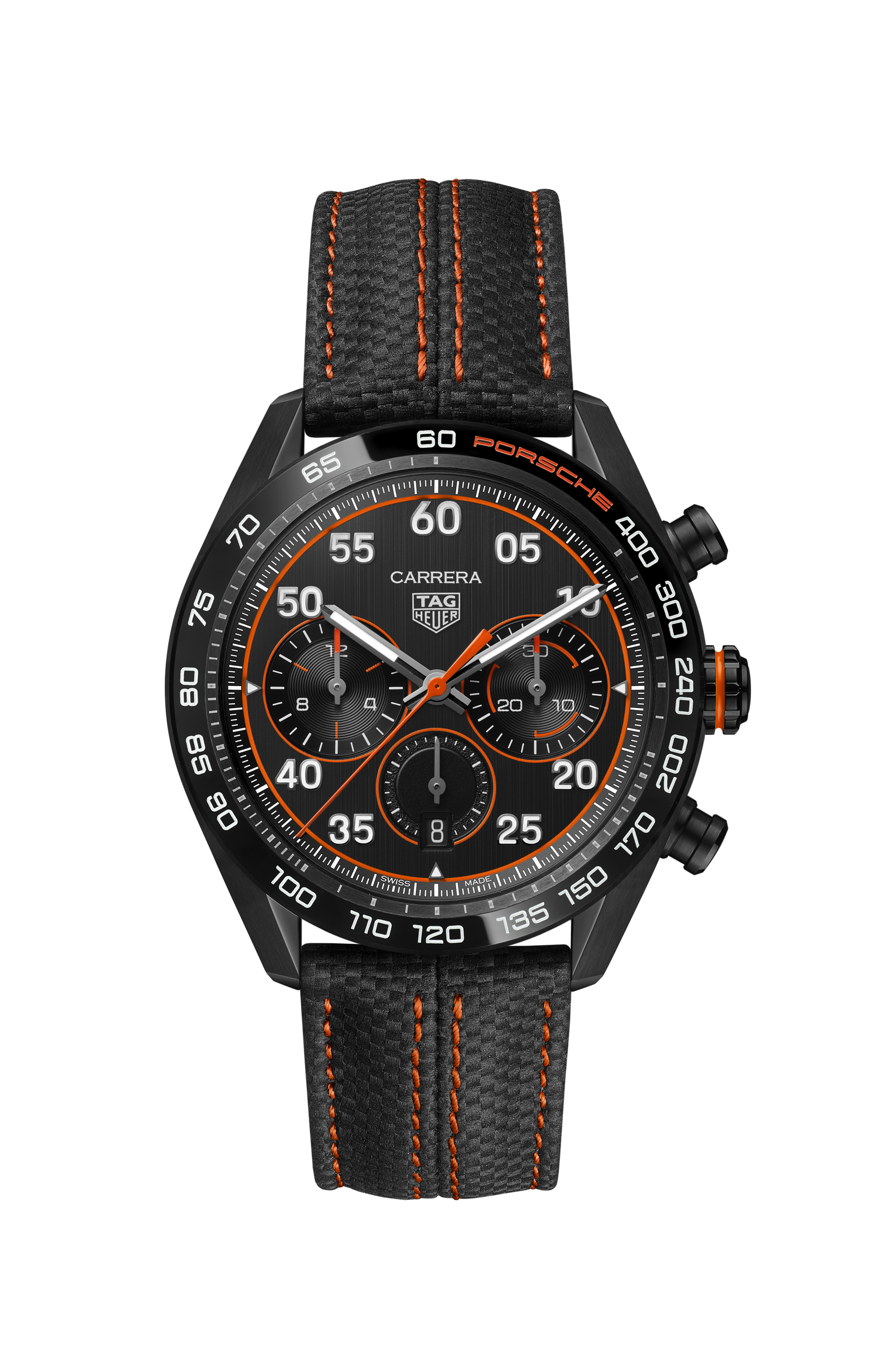 TAG Heuer Carrera  Black Leather Steel DLC Black