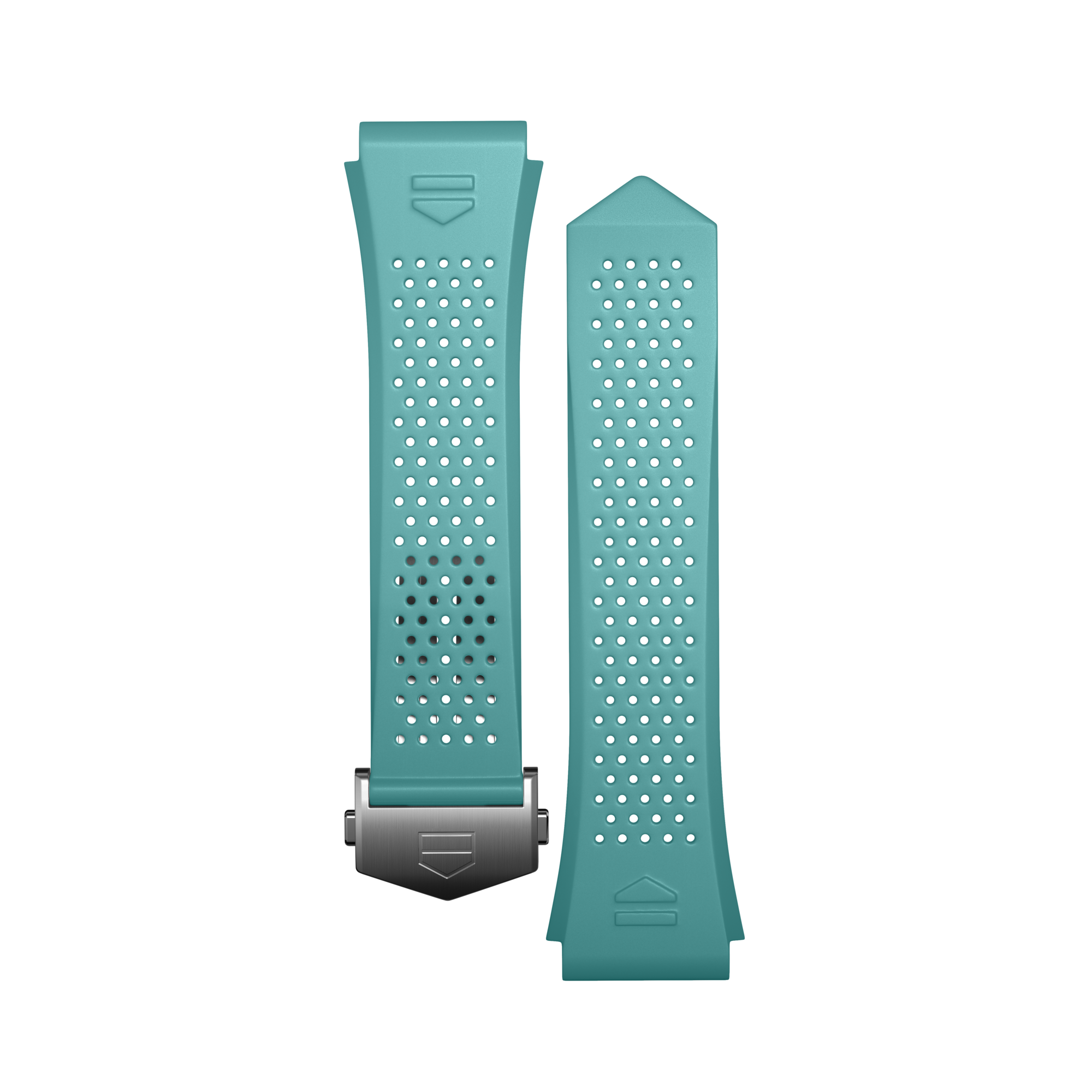 Light blue Rubber Strap Calibre E4 45 mm