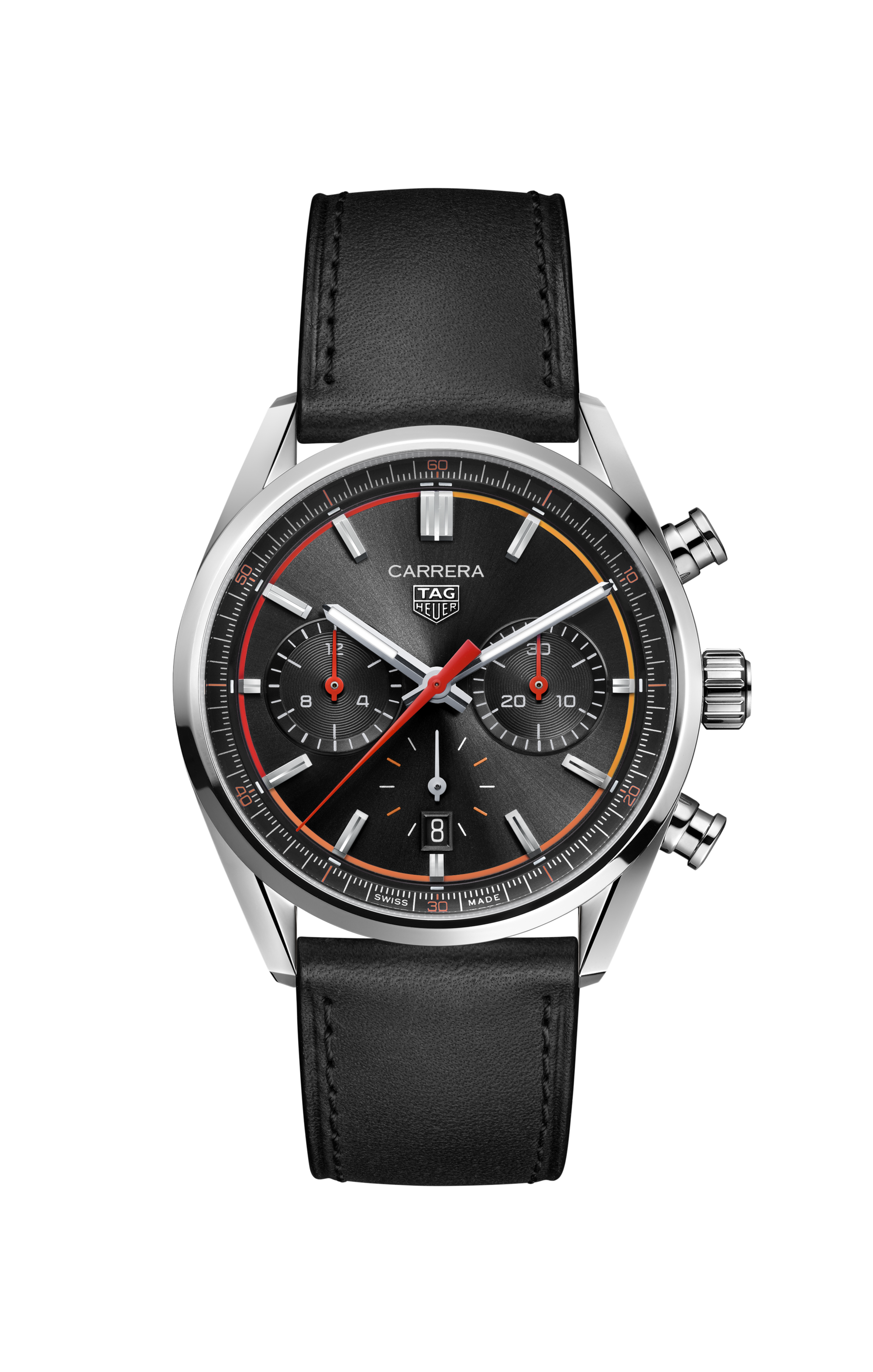TAG Heuer Carrera Black Leather Steel Black
