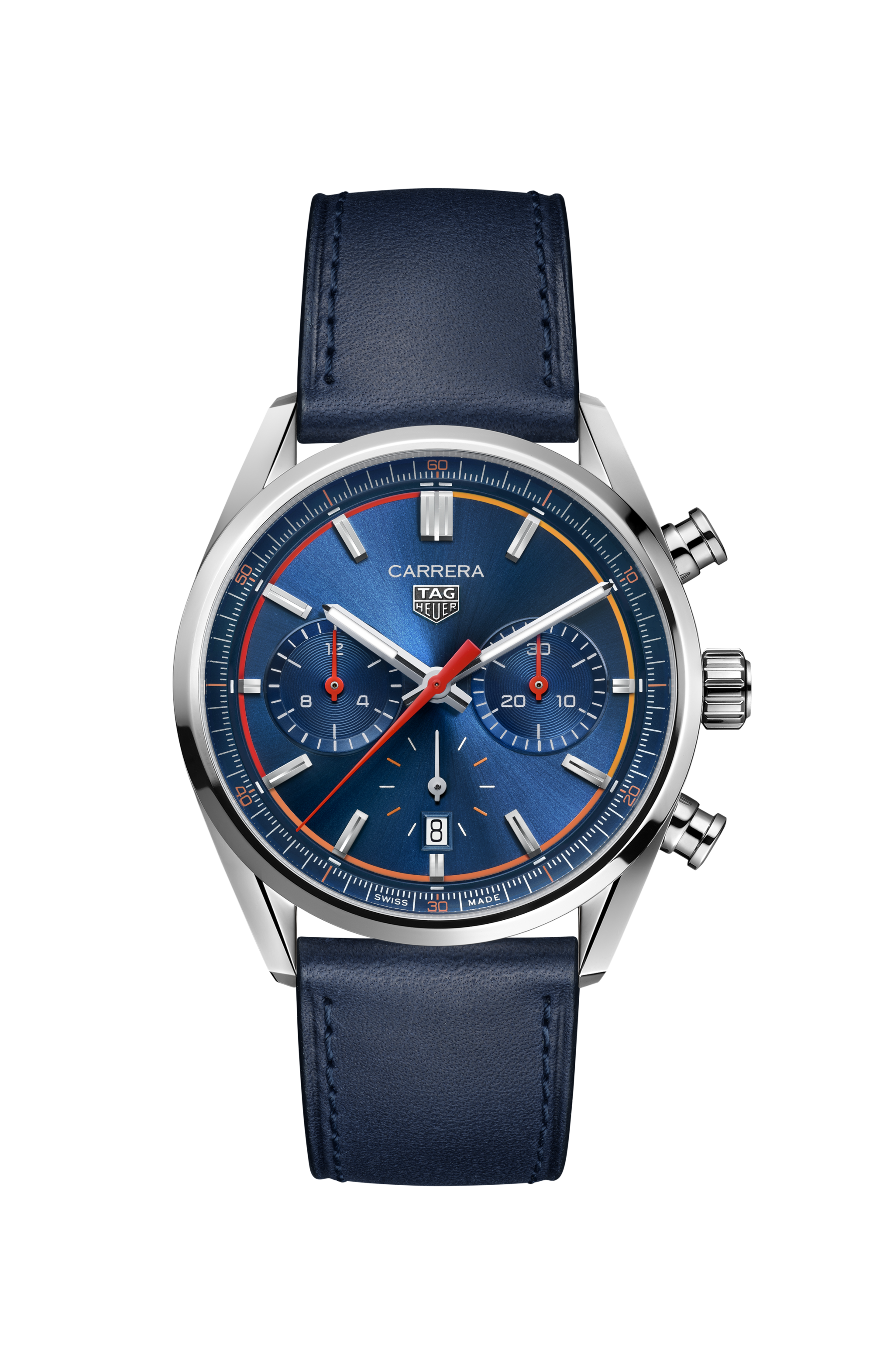 TAG Heuer Carrera Blue Leather Steel Blue