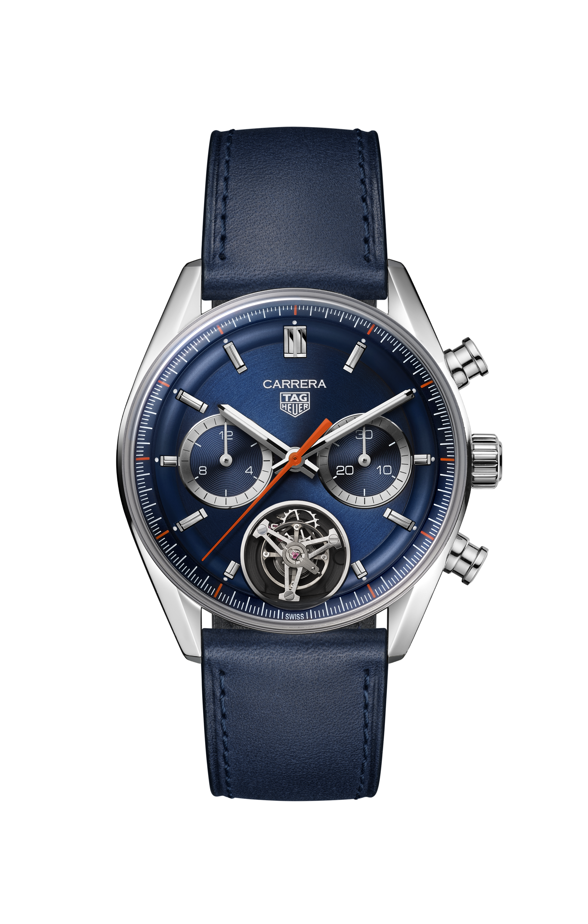 TAG Heuer Carrera Blue Leather Steel Blue