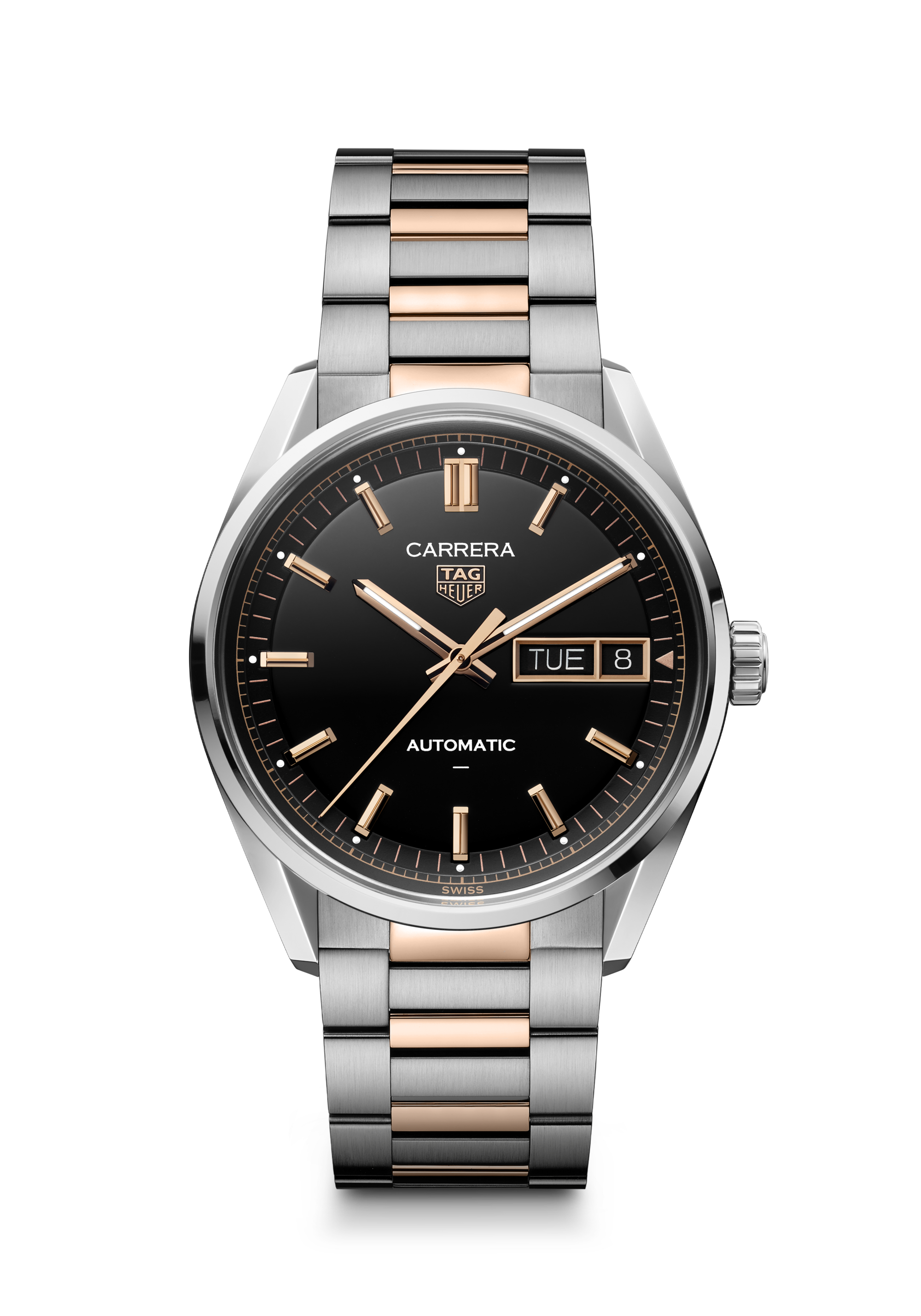 TAG Heuer Carrera Silver Steel and Gold Steel Black