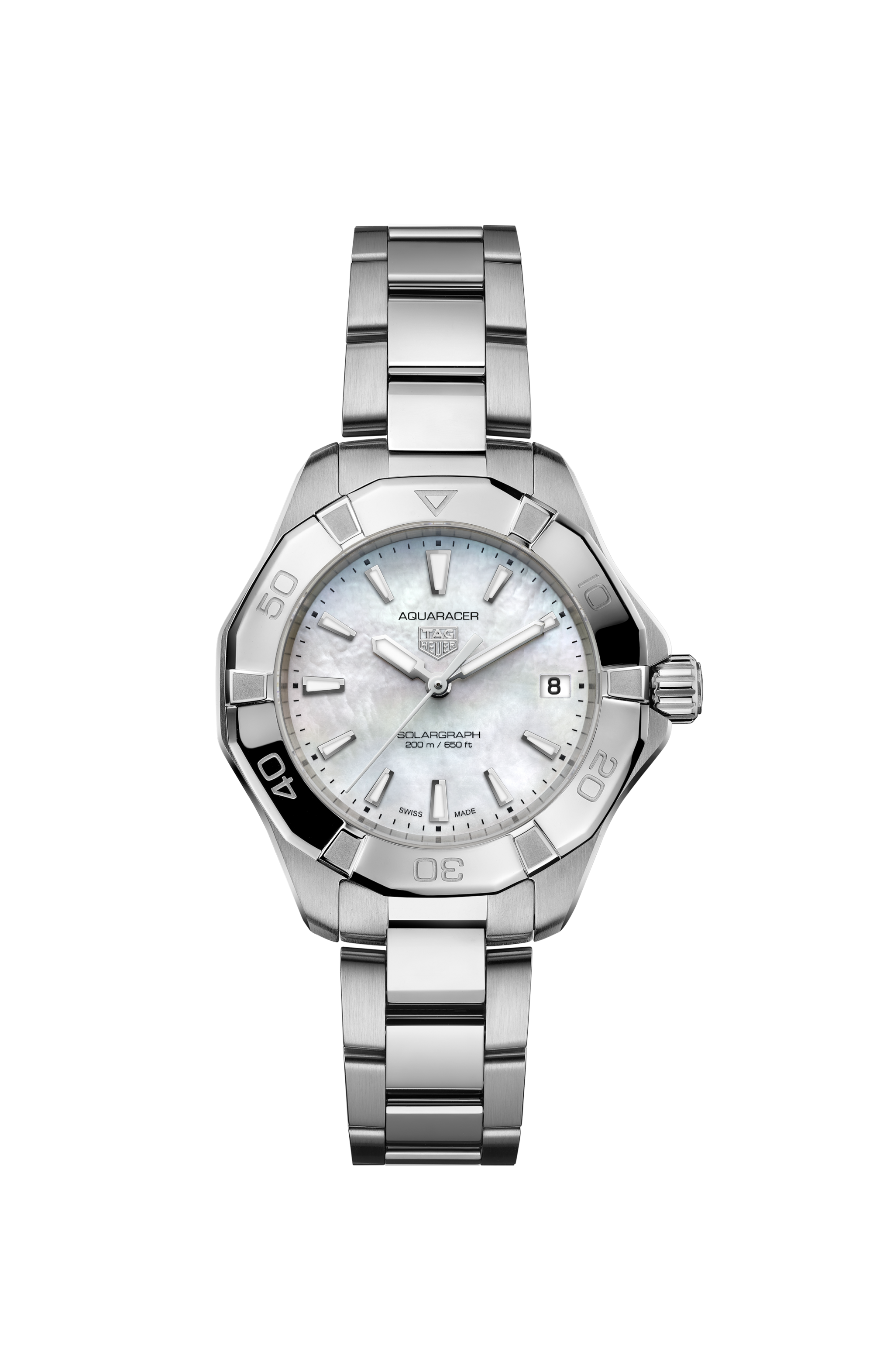 TAG Heuer Aquaracer Silver Steel Steel White
