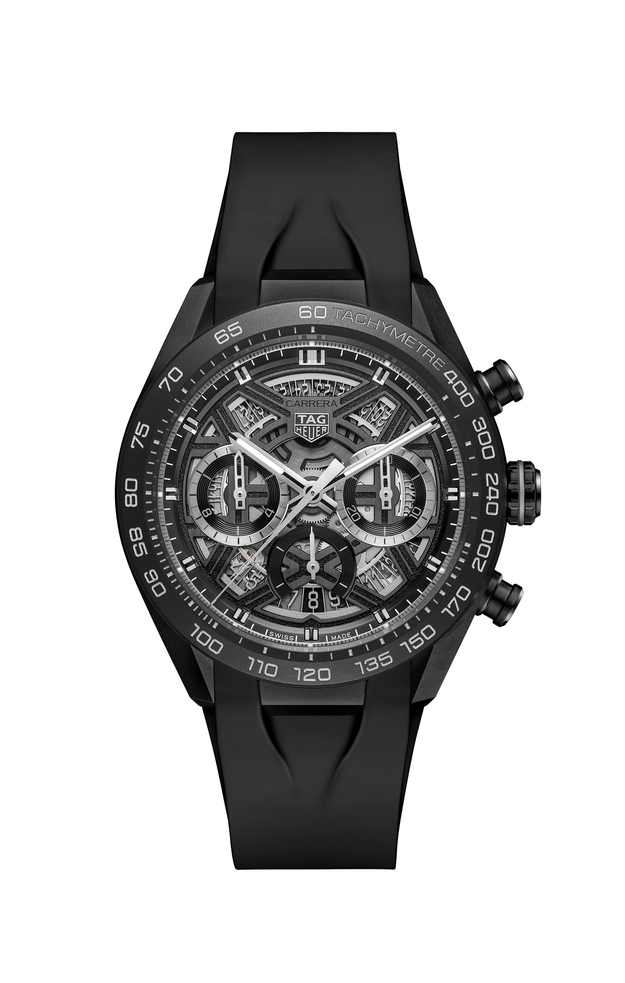 TAG Heuer Carrera Black Rubber DLC Titanium Black