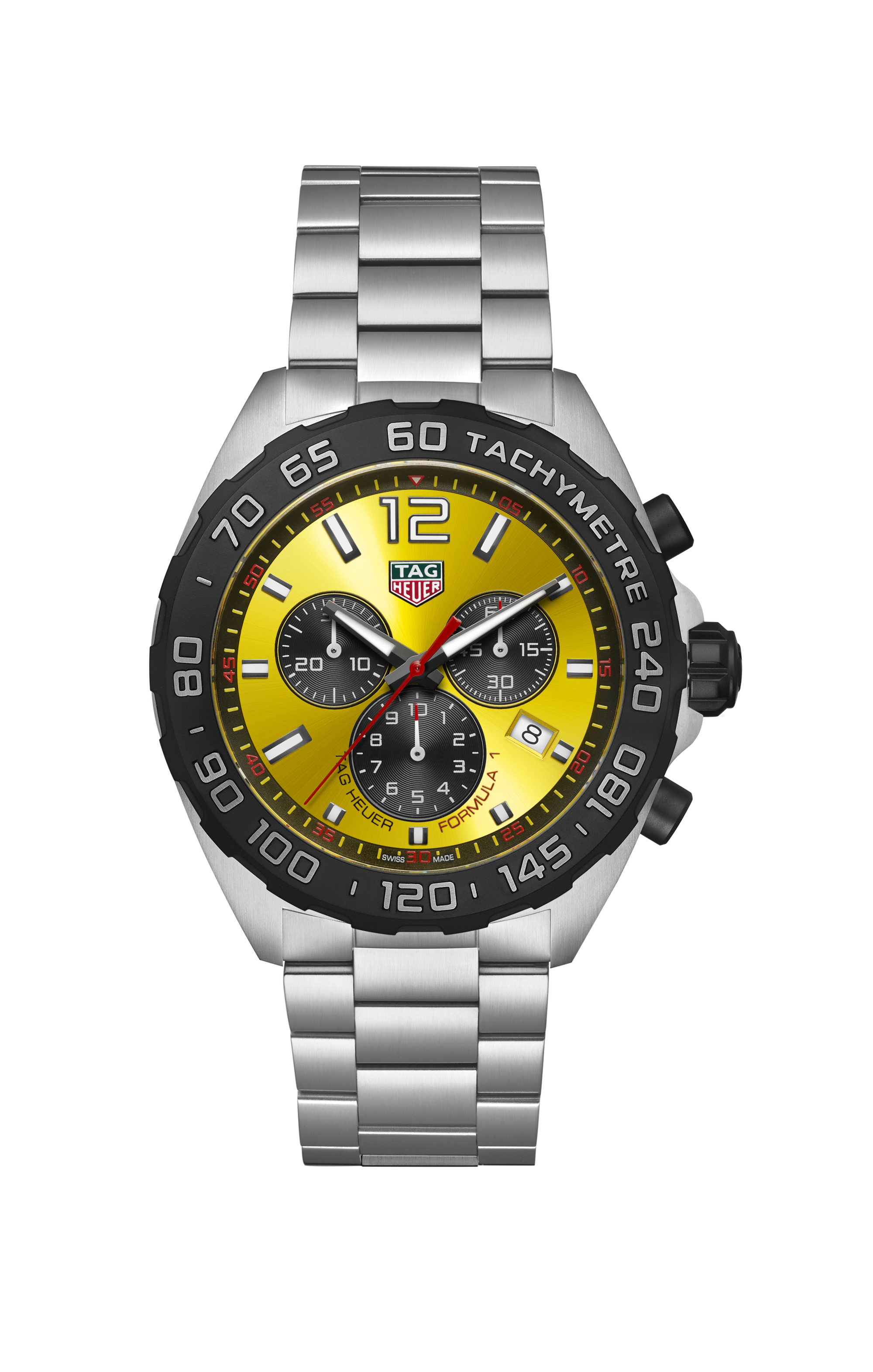 TAG Heuer Formula 1  Silver Steel Steel Yellow