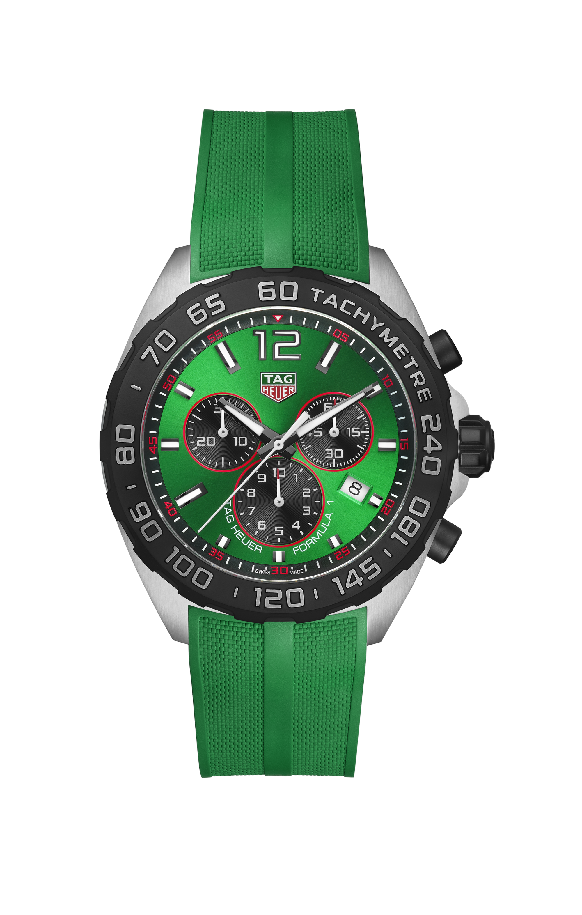 TAG Heuer Formula 1 Green Rubber Steel Green