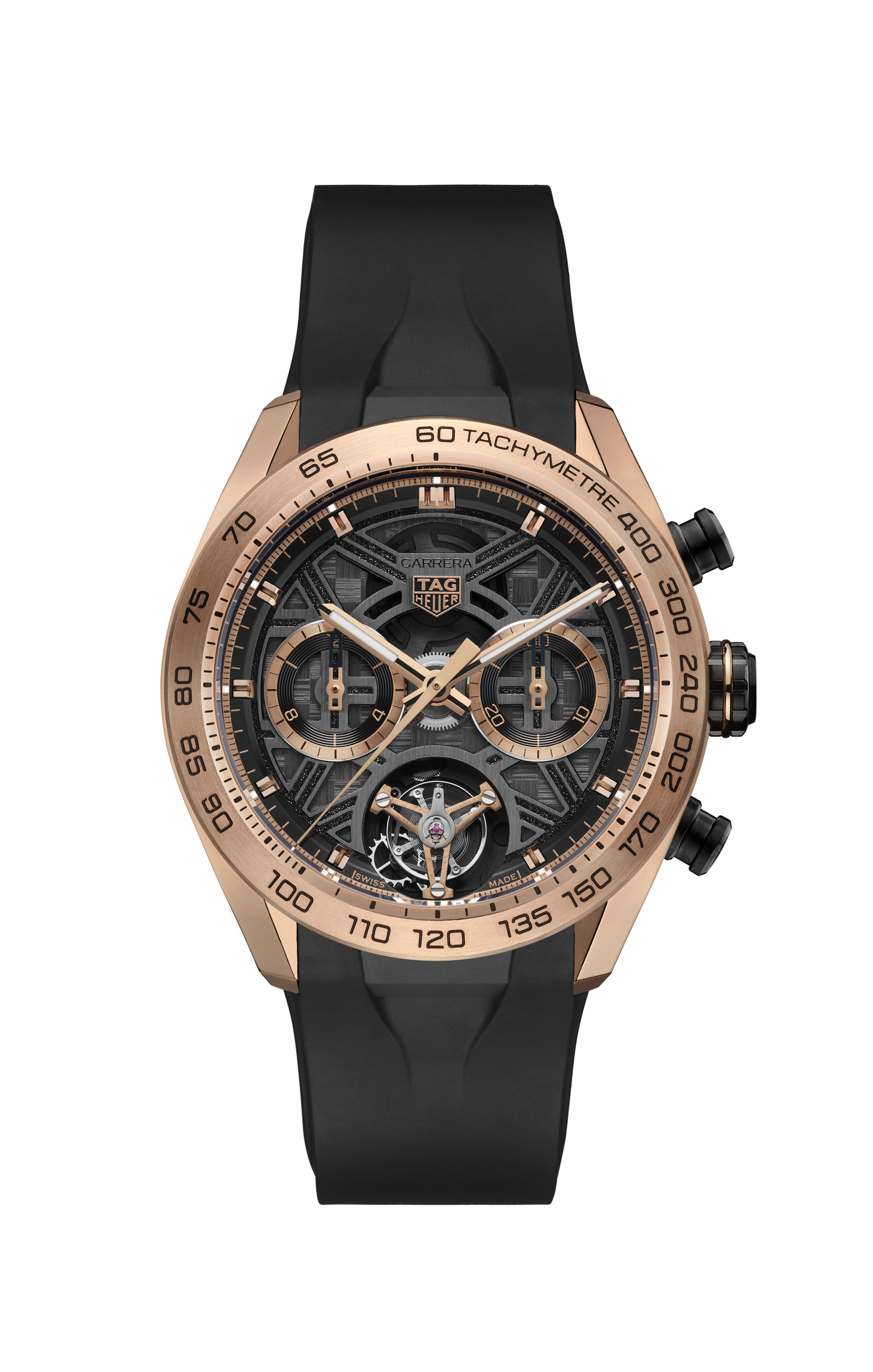 TAG Heuer Carrera Black Rubber Gold & Titanium Gold  & Black