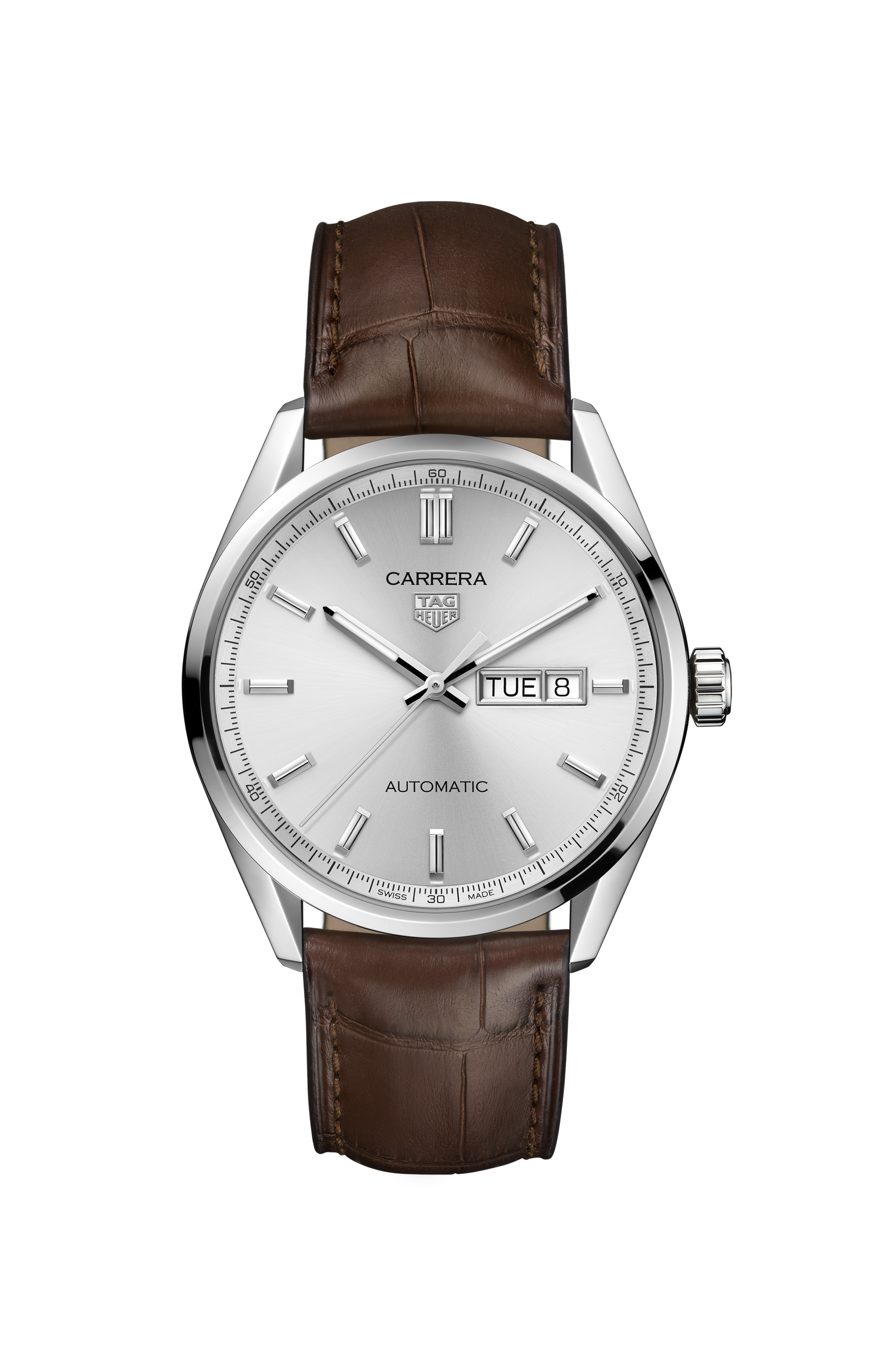 TAG Heuer Carrera  Brown Alligator Steel Grey
