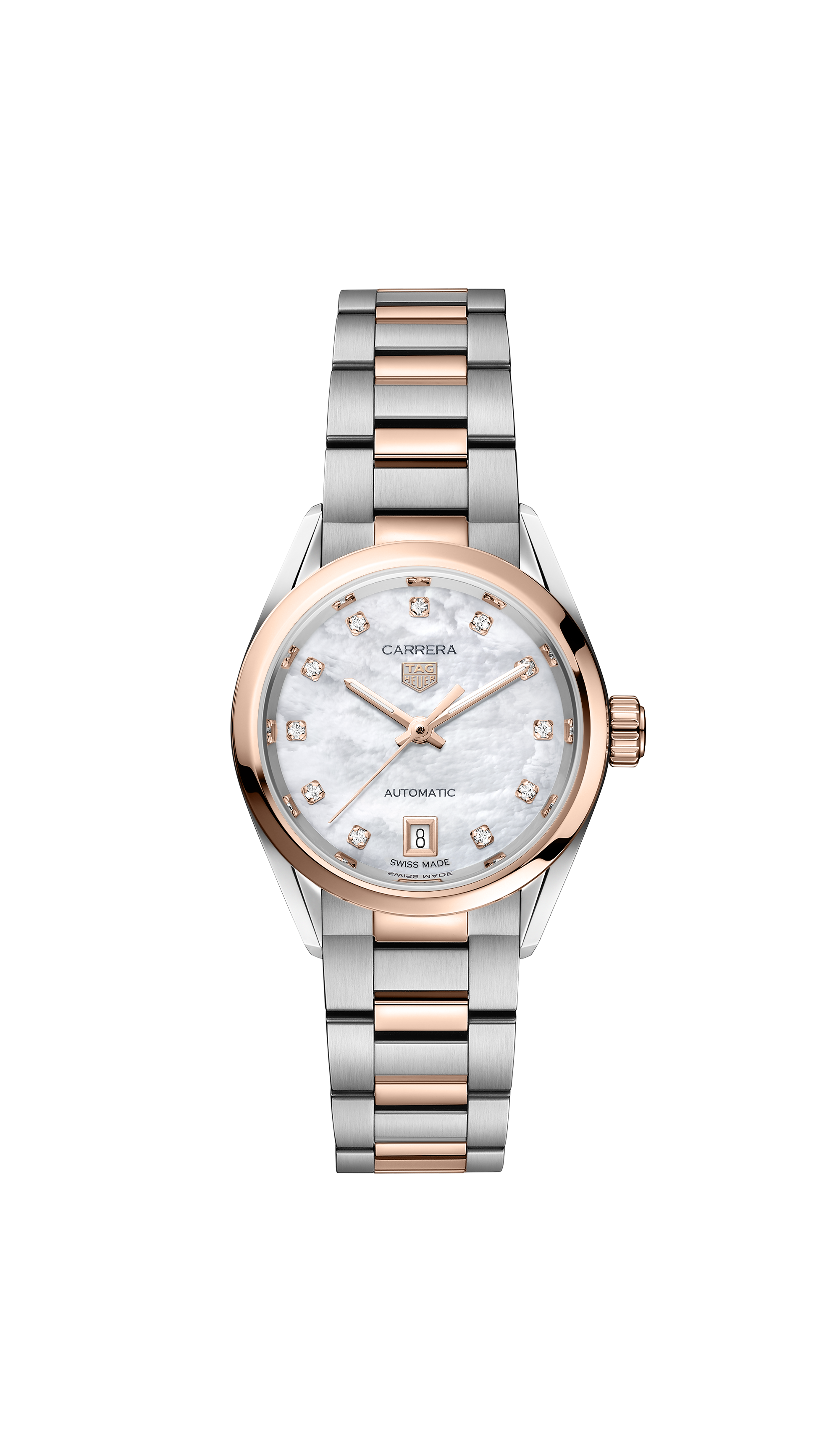 TAG Heuer Carrera  Silver & Gold Steel and Gold Steel White Mother of Pearl