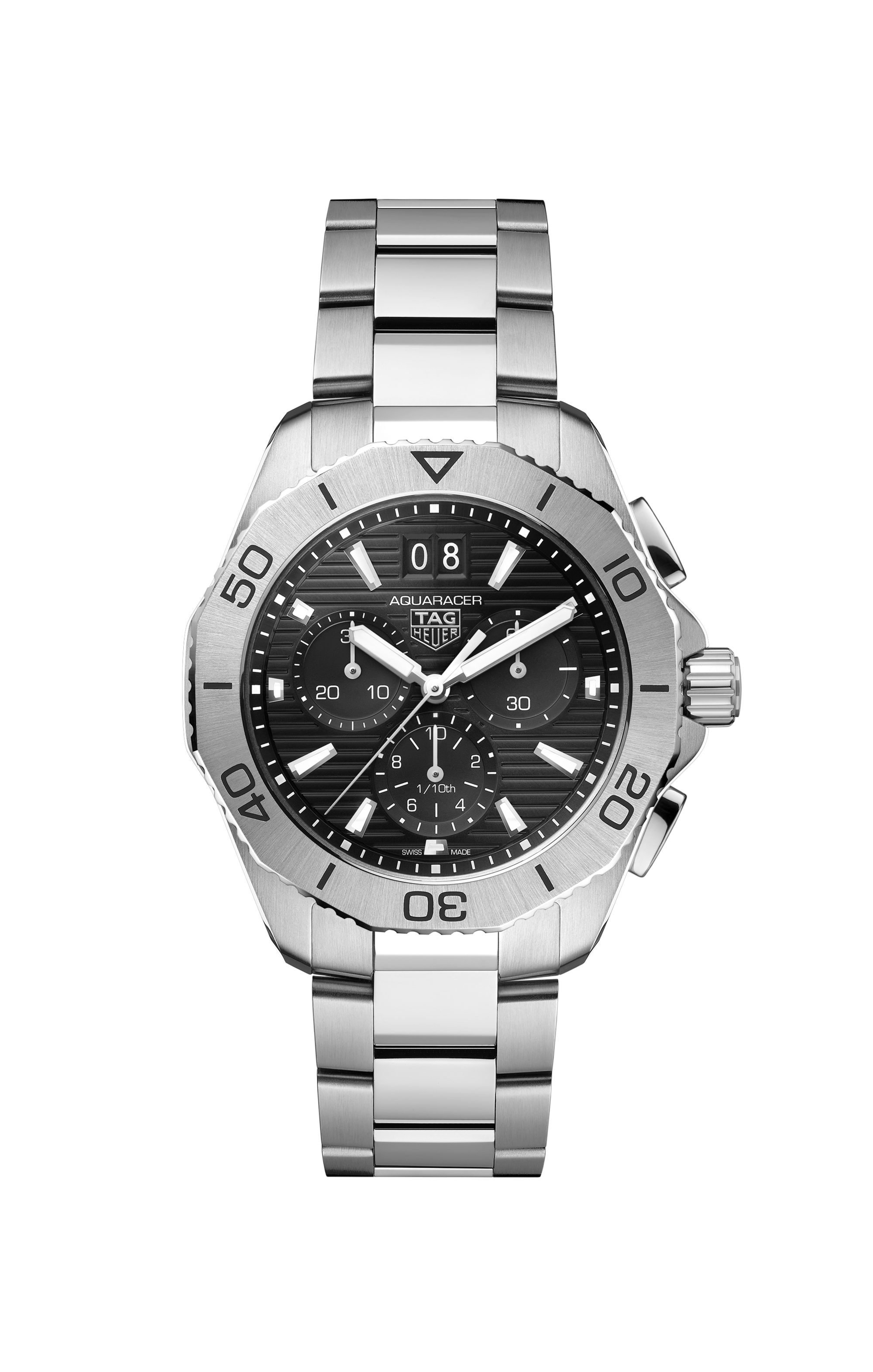 TAG Heuer Aquaracer Silver Steel Steel Black