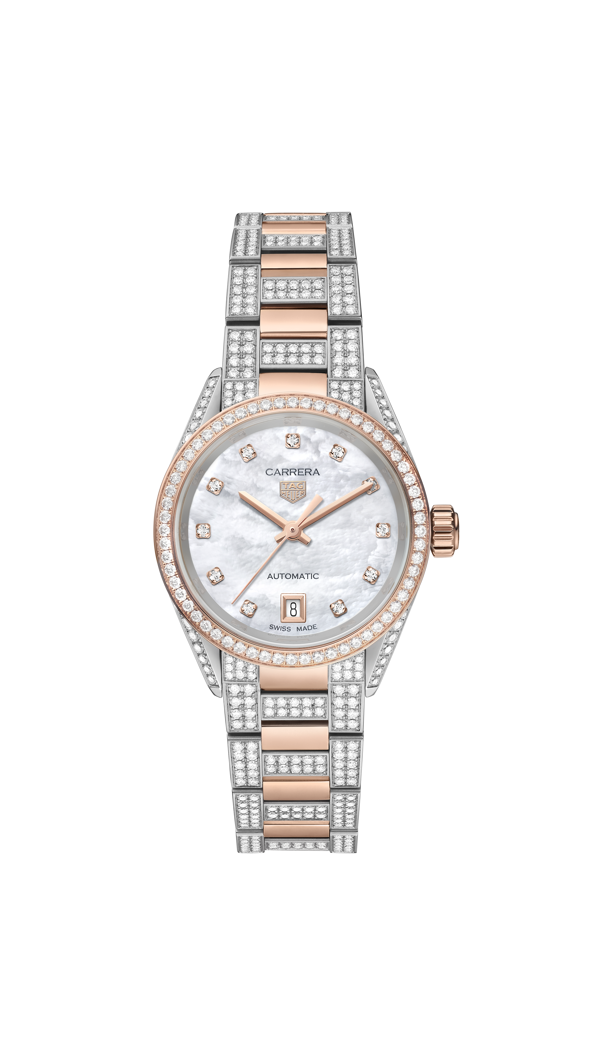 TAG Heuer Carrera  Silver & Gold Steel & Gold Steel White Mother of Pearl