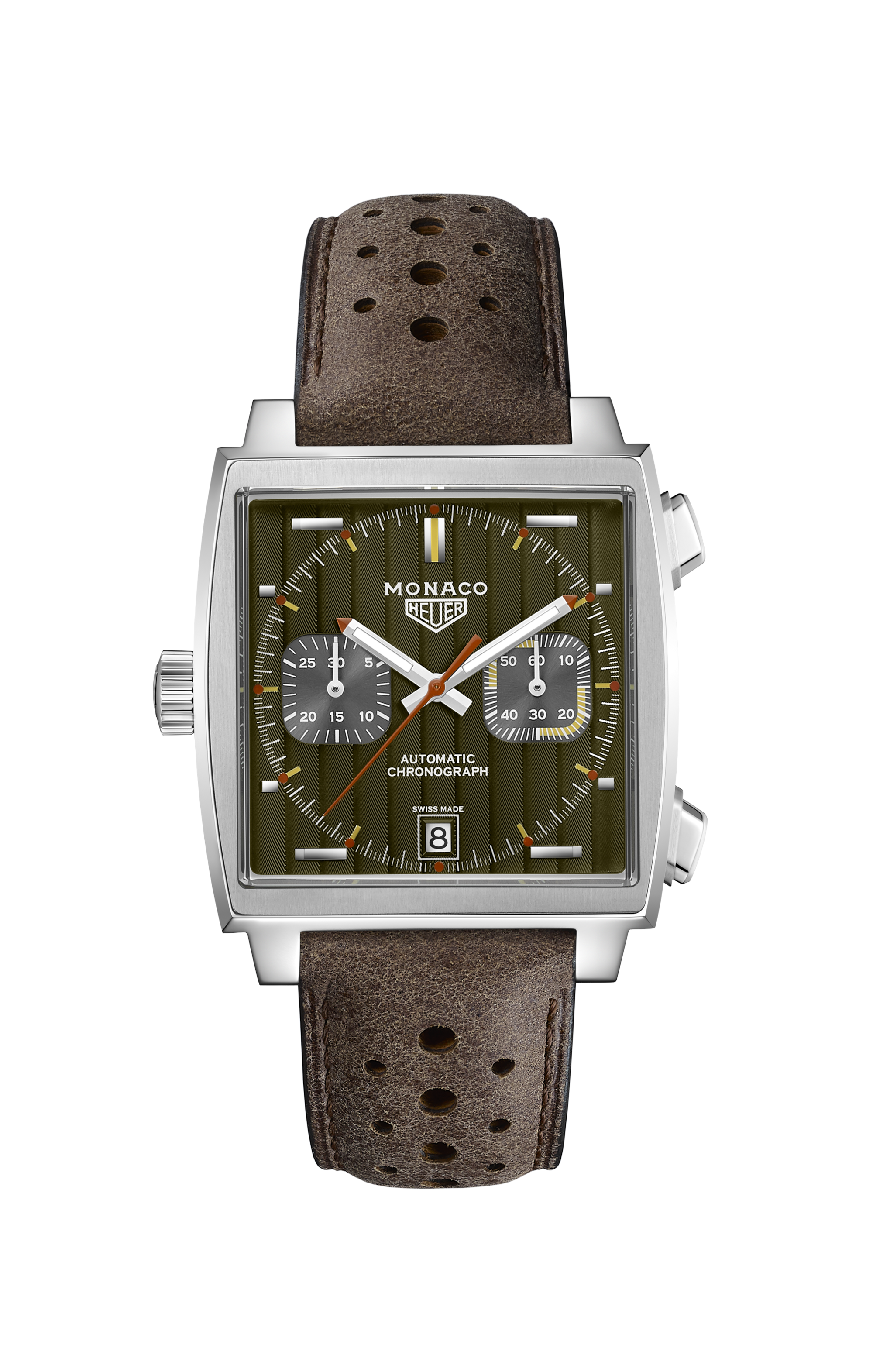 TAG Heuer Monaco Brown FC6466 Steel Green Côtes de Genève