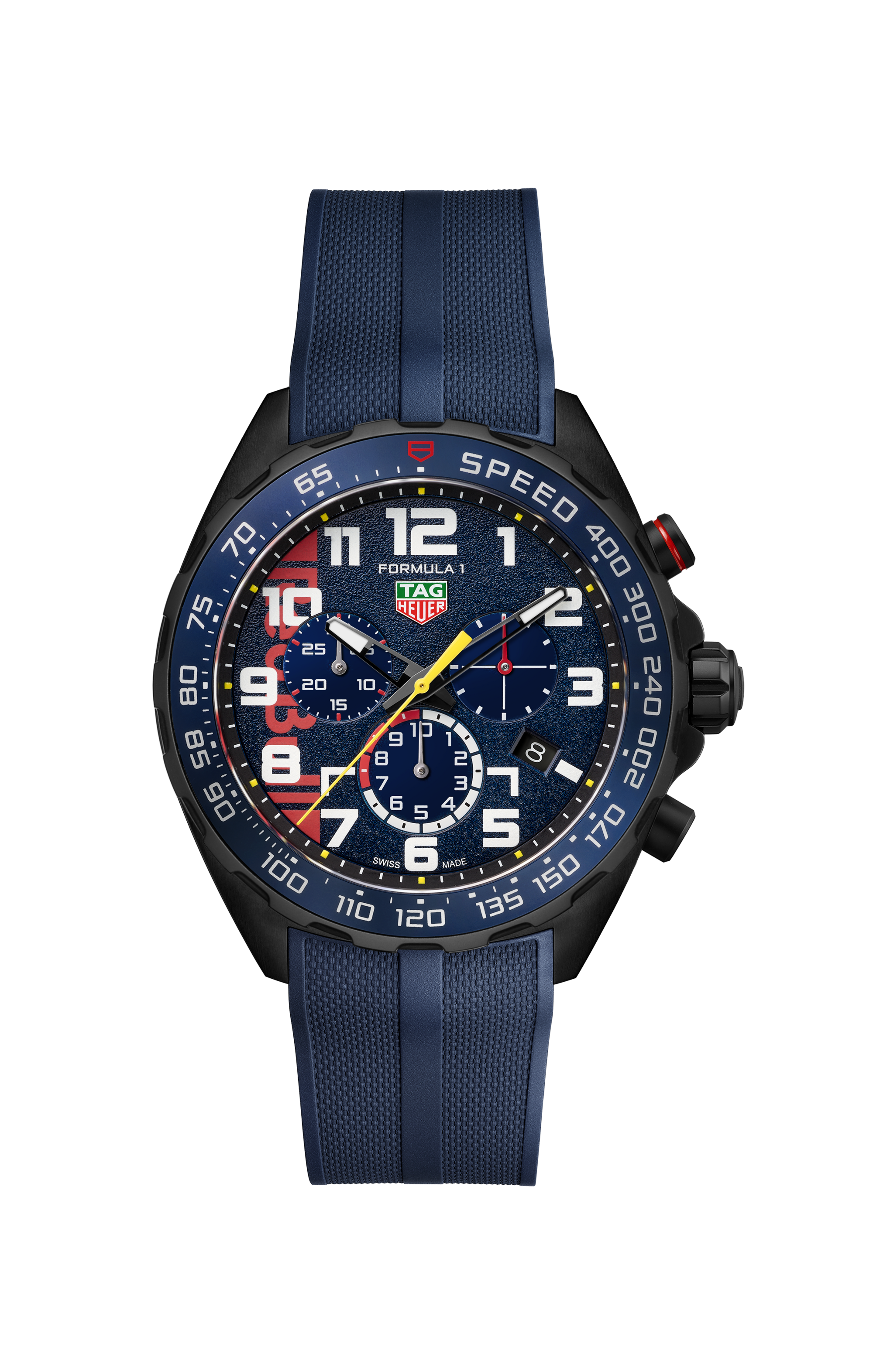 TAG Heuer Formula 1 Blue Rubber Steel DLC Blue