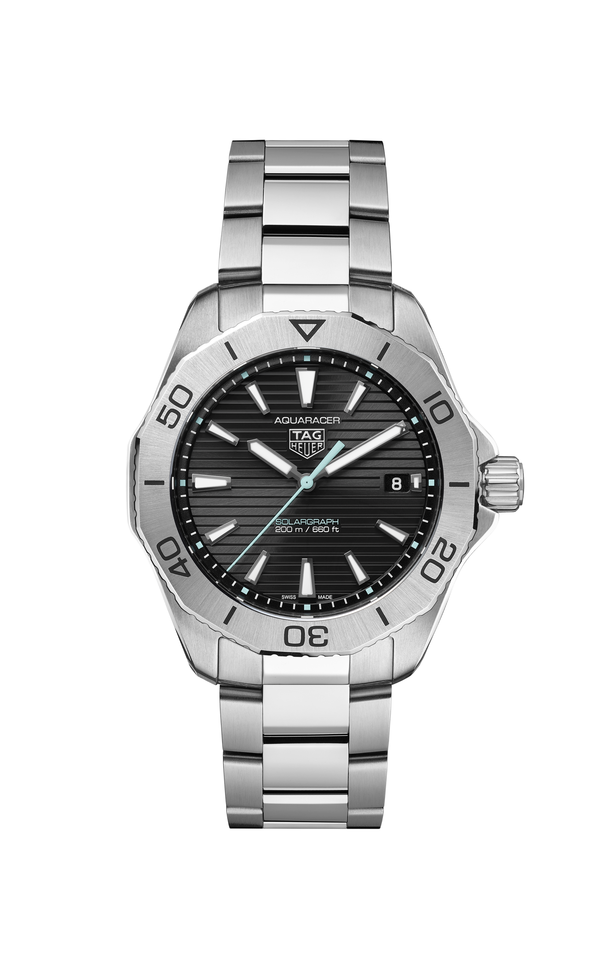TAG Heuer Aquaracer Silver Steel Steel Black