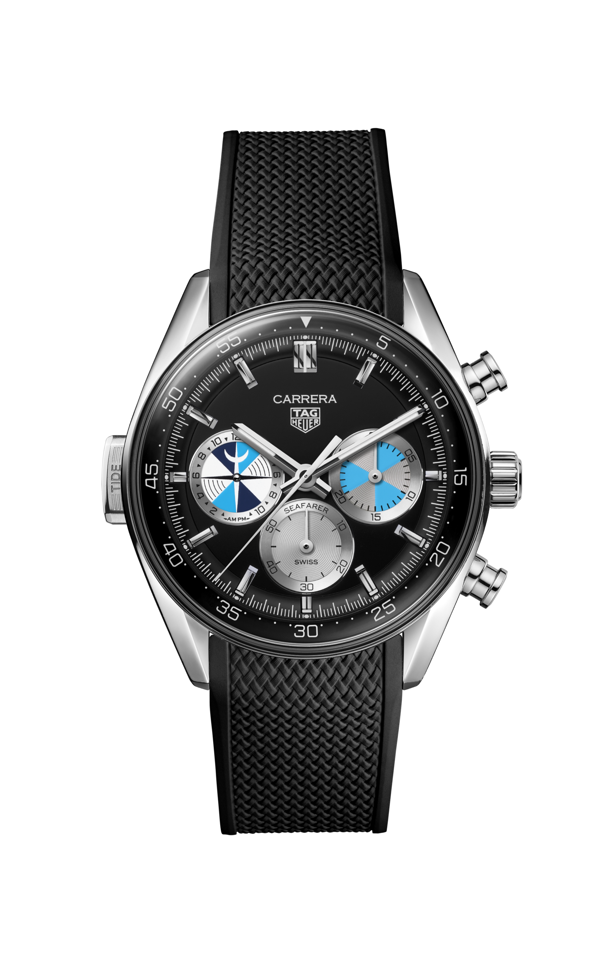  TAG Heuer Carrera Black Rubber Steel Black