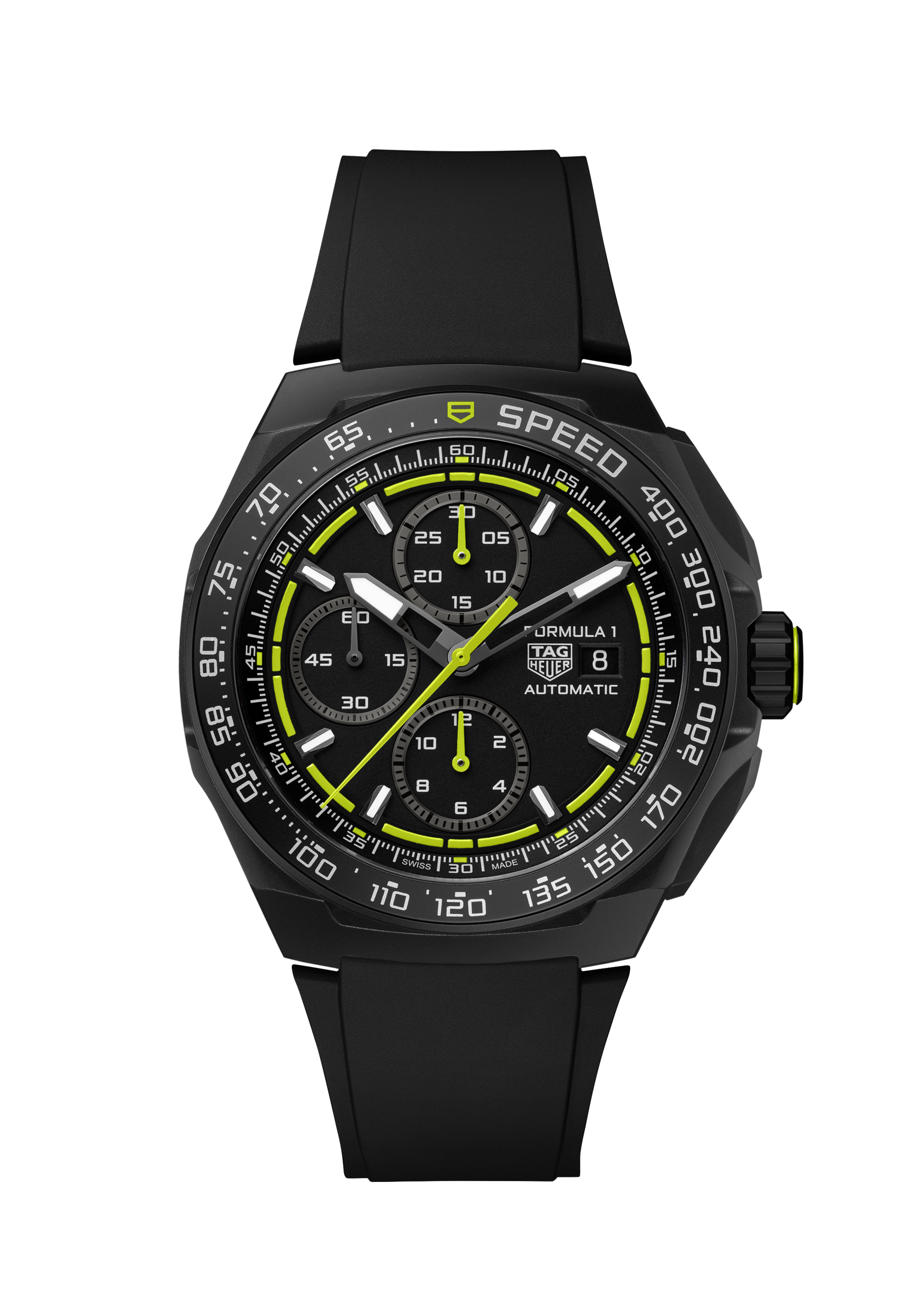 TAG Heuer Formula 1 Black & Yellow Rubber DLC Titanium Black