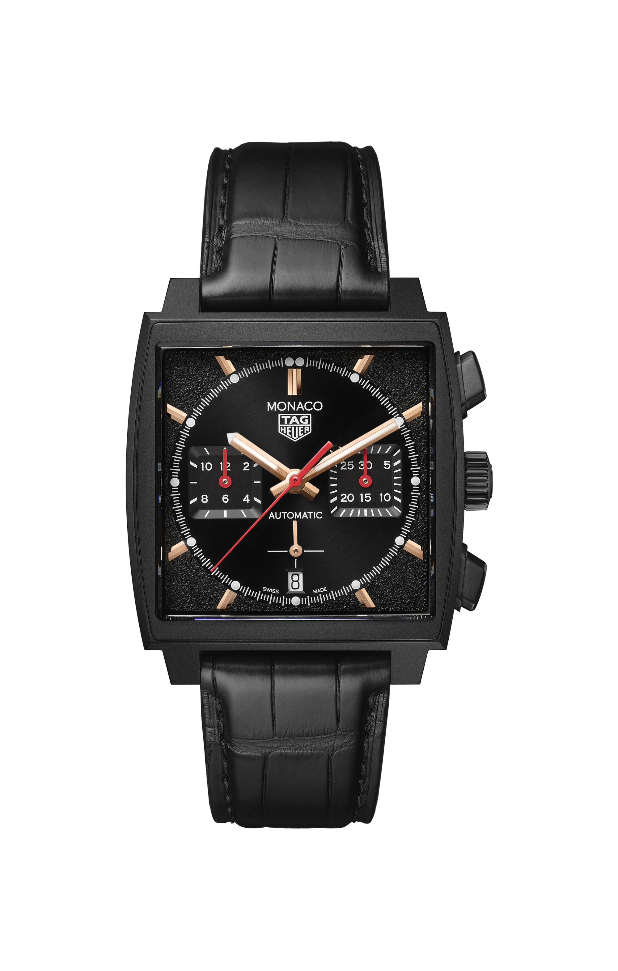 TAG Heuer Monaco Black Alligator DLC Titanium Black