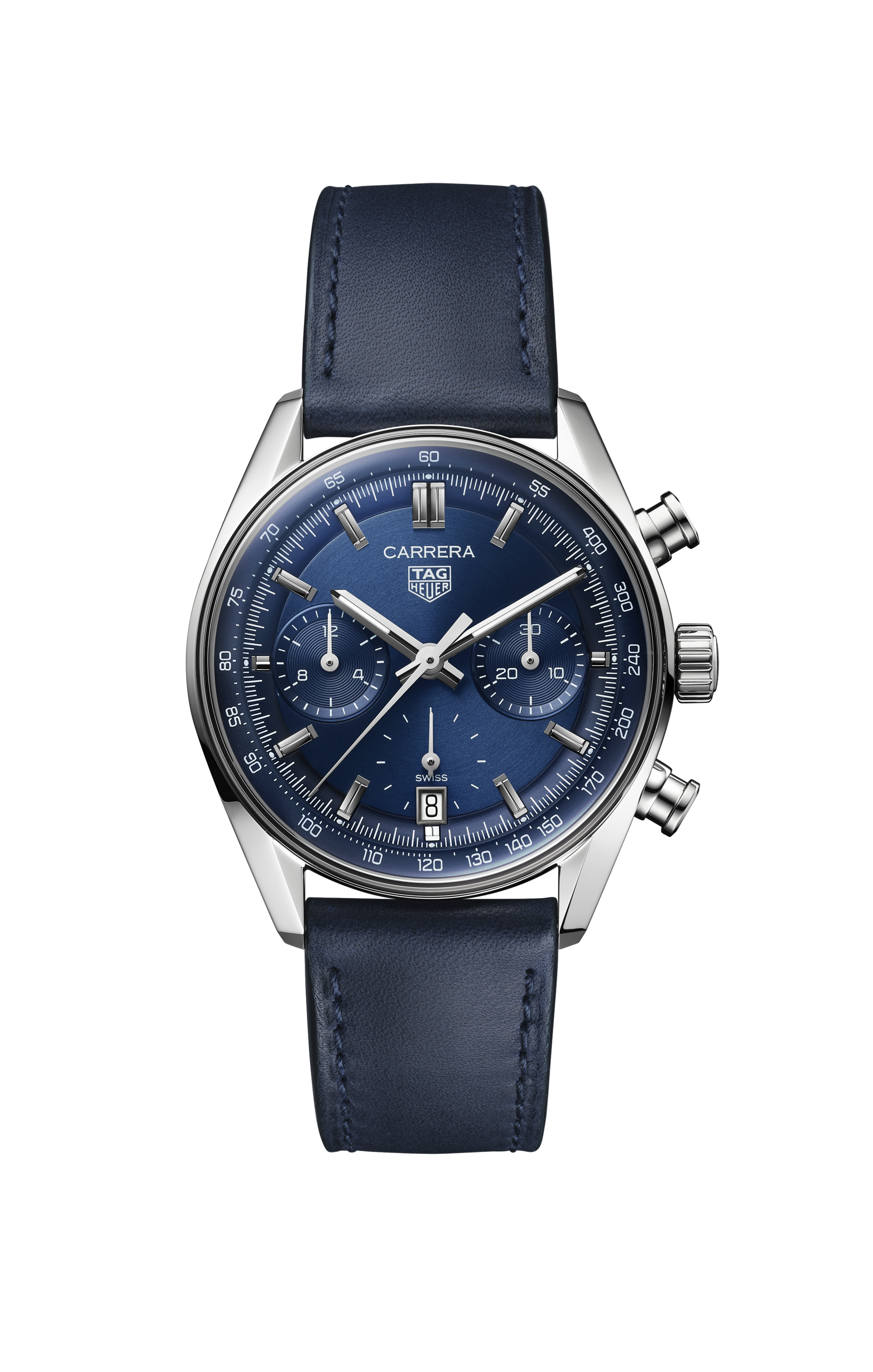 TAG Heuer Carrera   Blue Leather Steel Blue