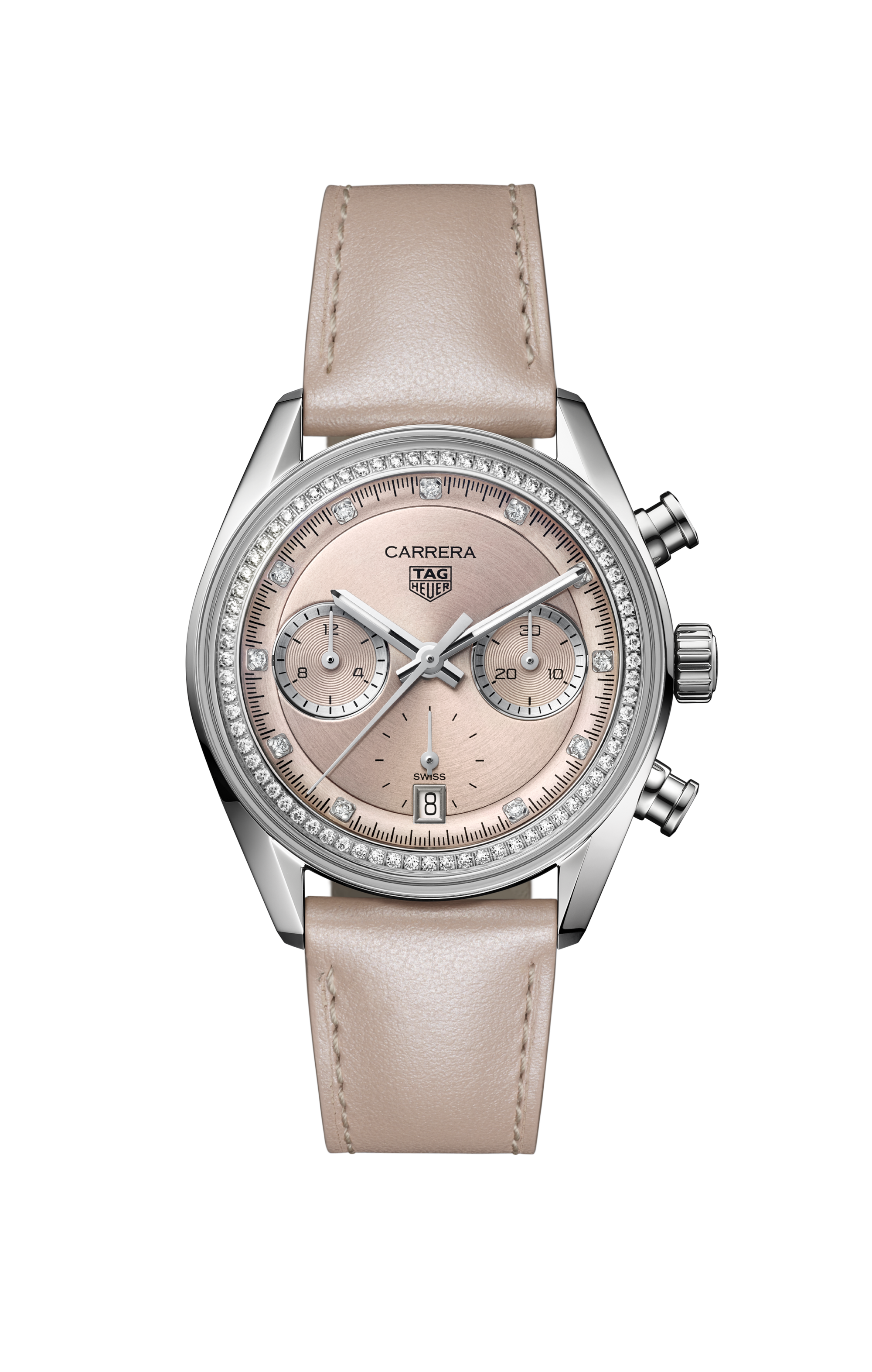 TAG Heuer Carrera Pink Leather Steel Pink