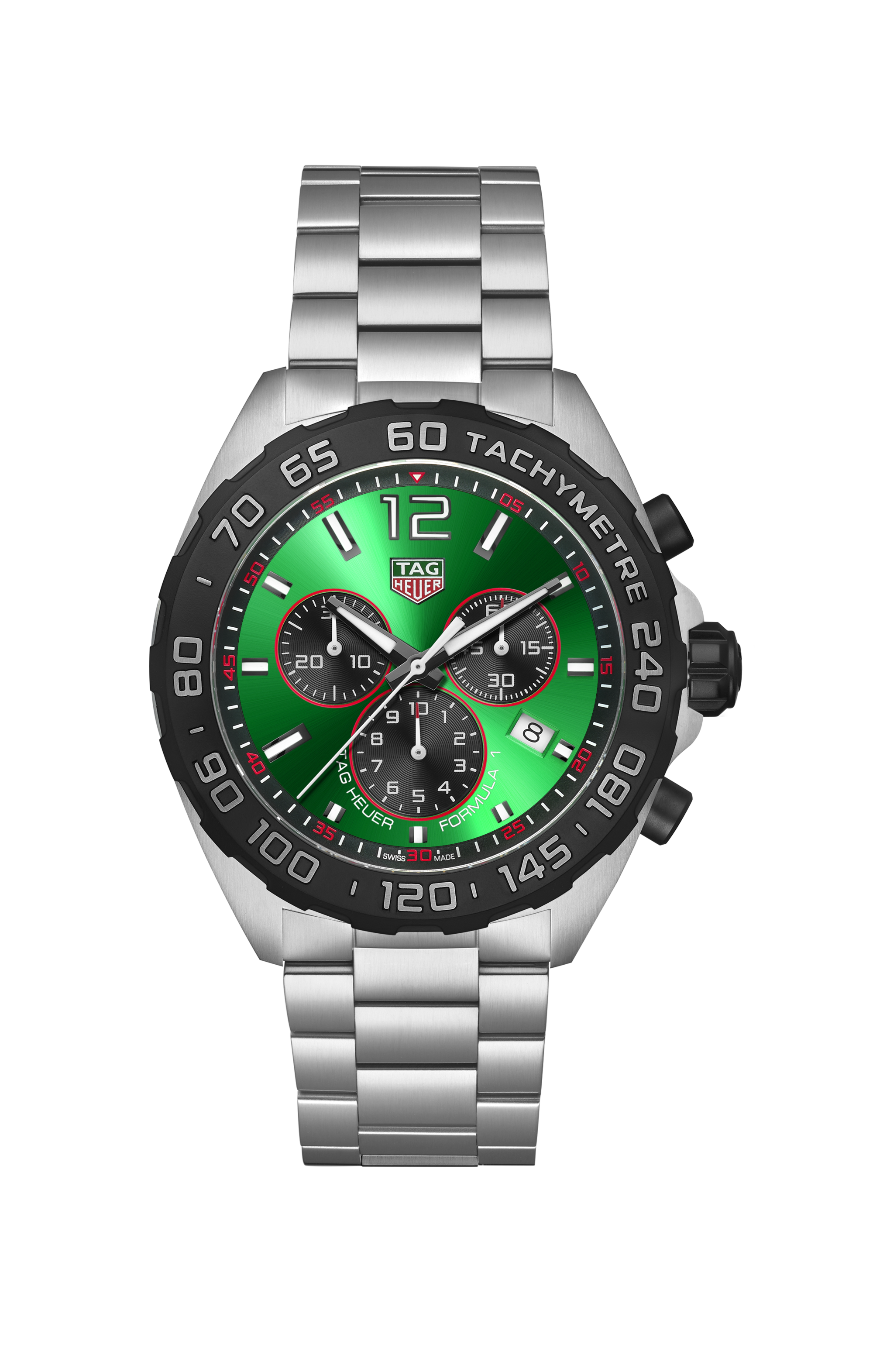 TAG Heuer Formula 1 Silver Steel Steel Green