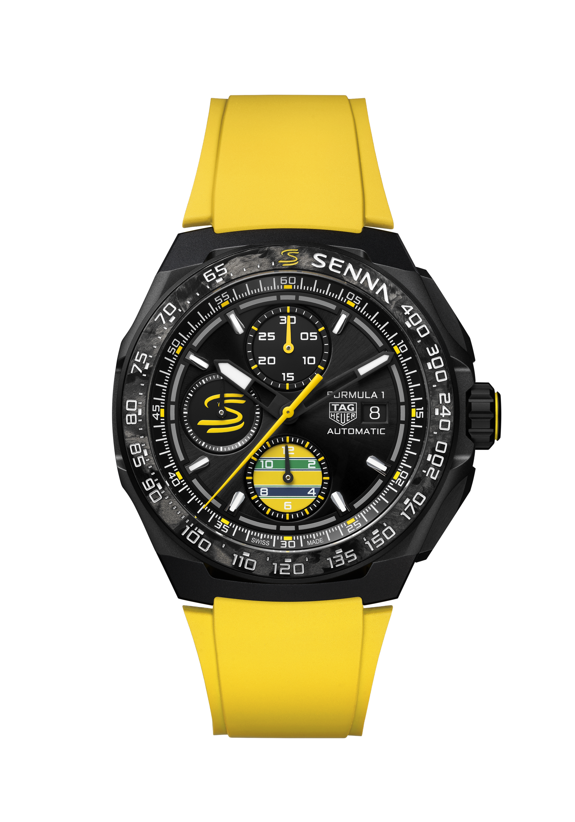  TAG Heuer Formula 1 Yellow Rubber Titanium coated with DLC Black