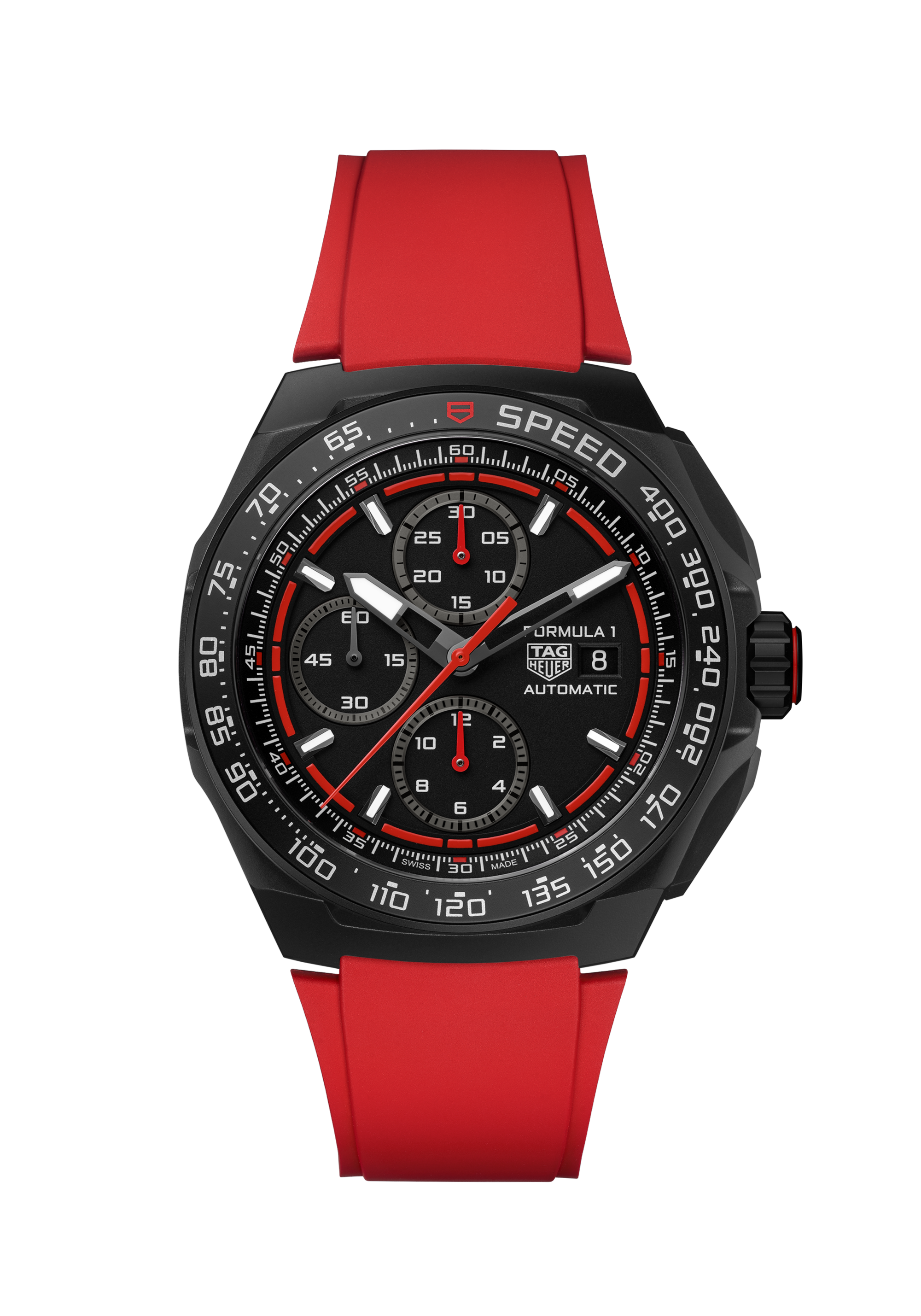 TAG Heuer Formula 1 Red Rubber Titanium coated with DLC Black