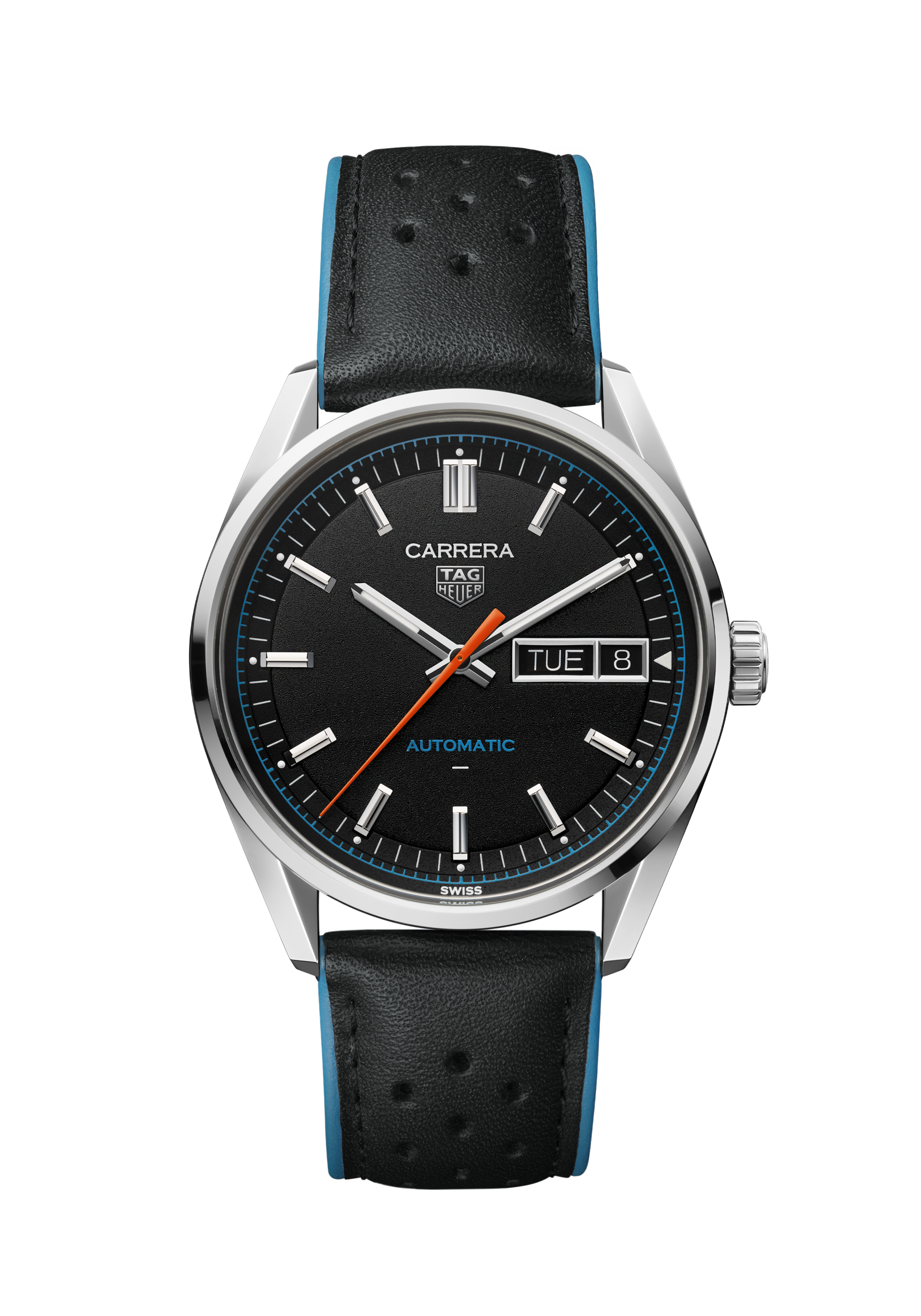 TAG Heuer Carrera Black Leather Steel Black