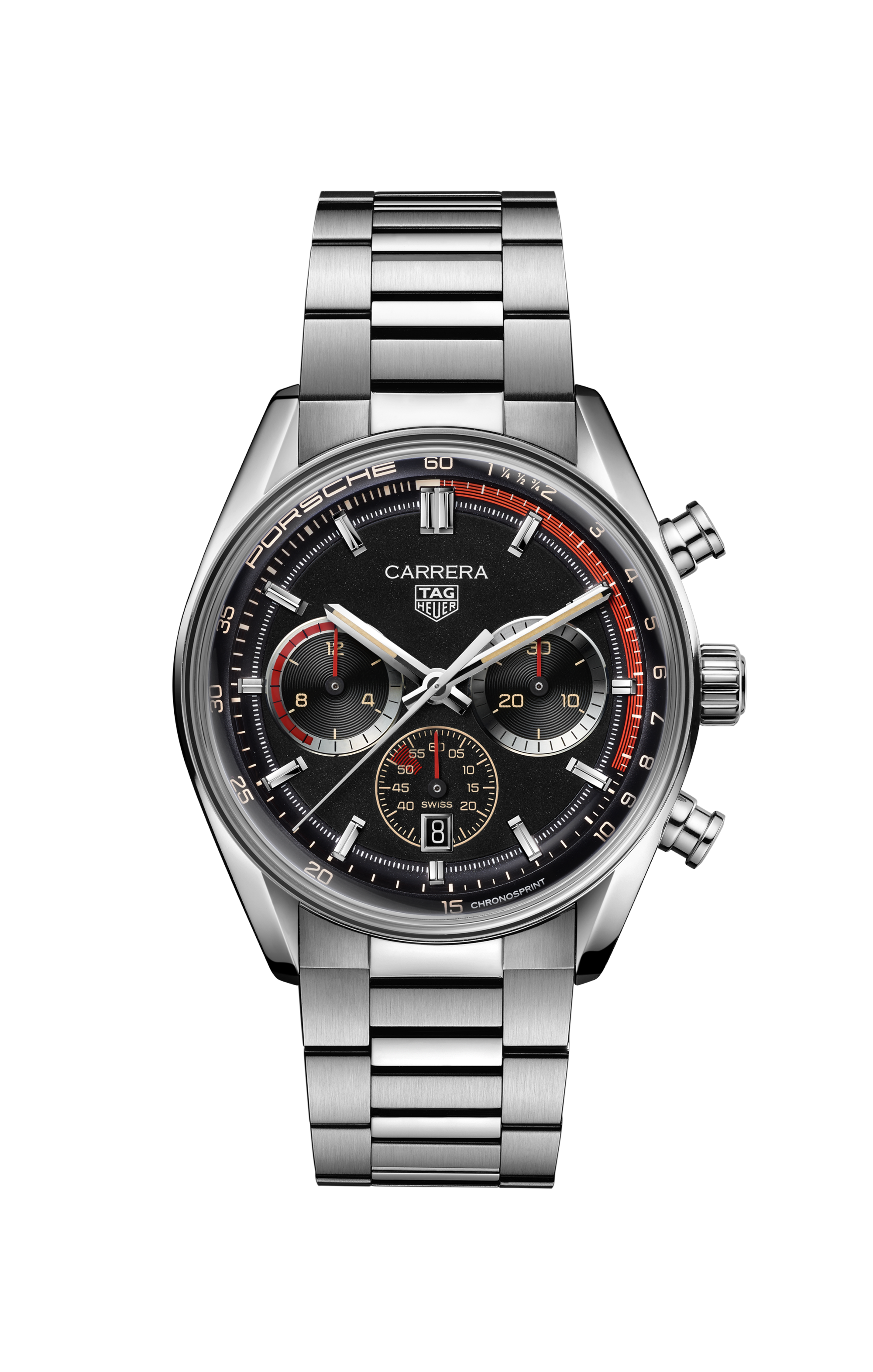 TAG Heuer Carrera Silver Steel Steel Black