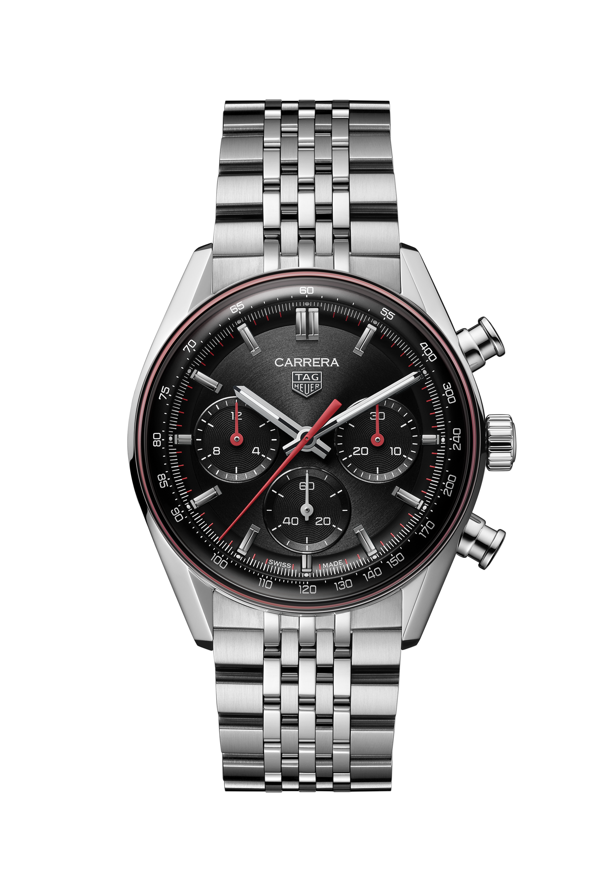 TAG Heuer Carrera Silver Steel Steel Black