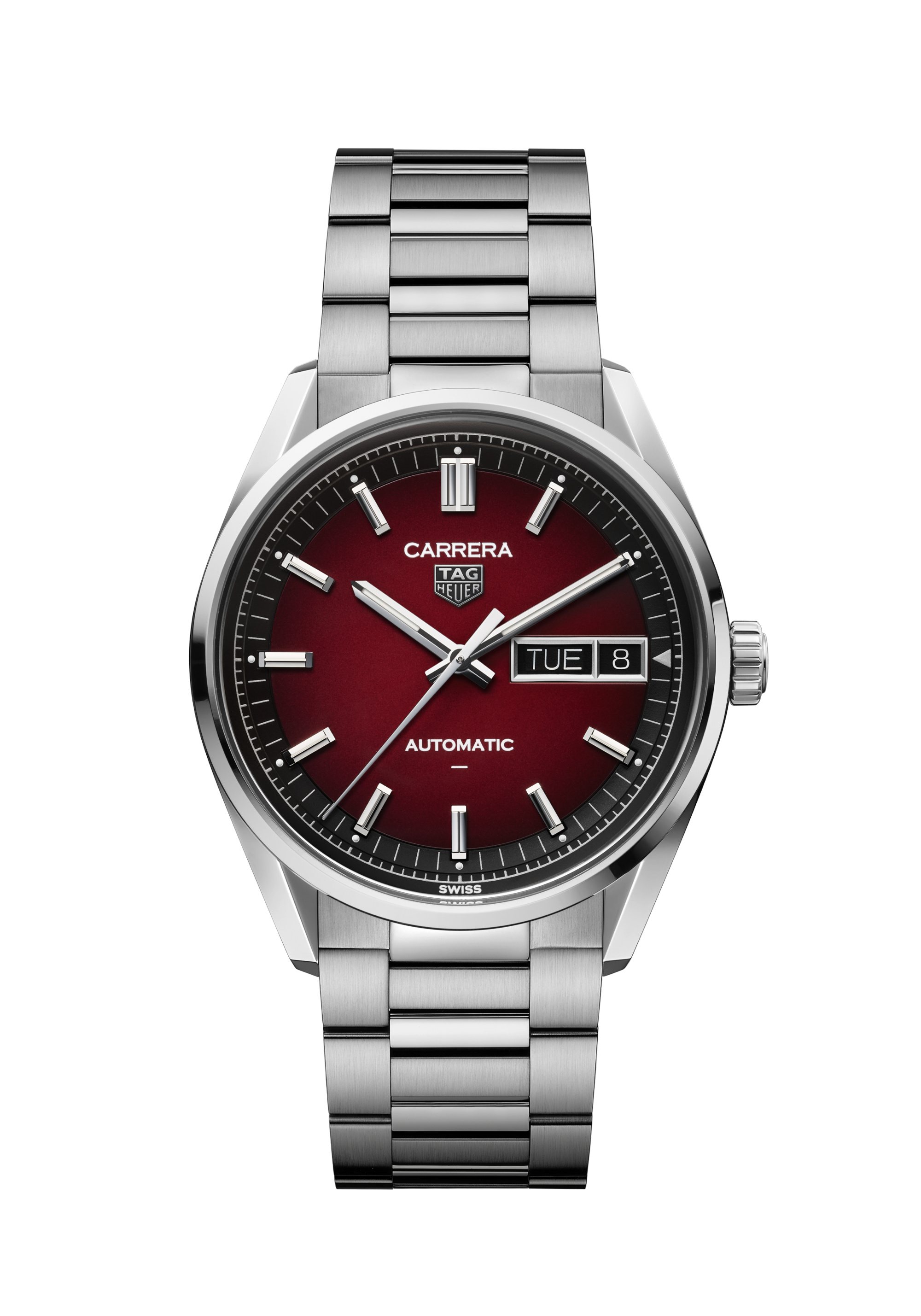TAG Heuer Carrera Silver Steel Steel Red