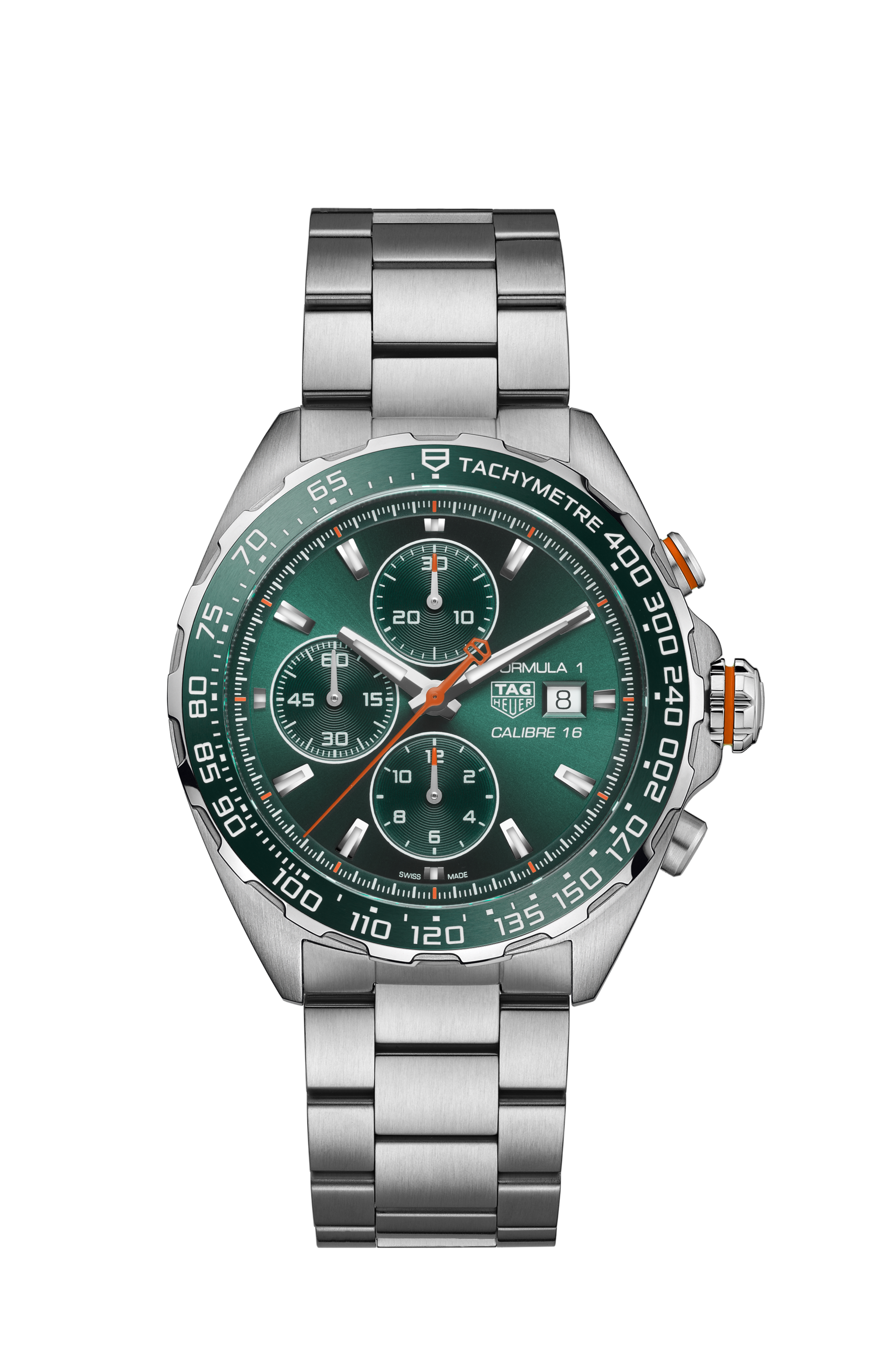 TAG Heuer Formula 1 Silver Steel Steel Green