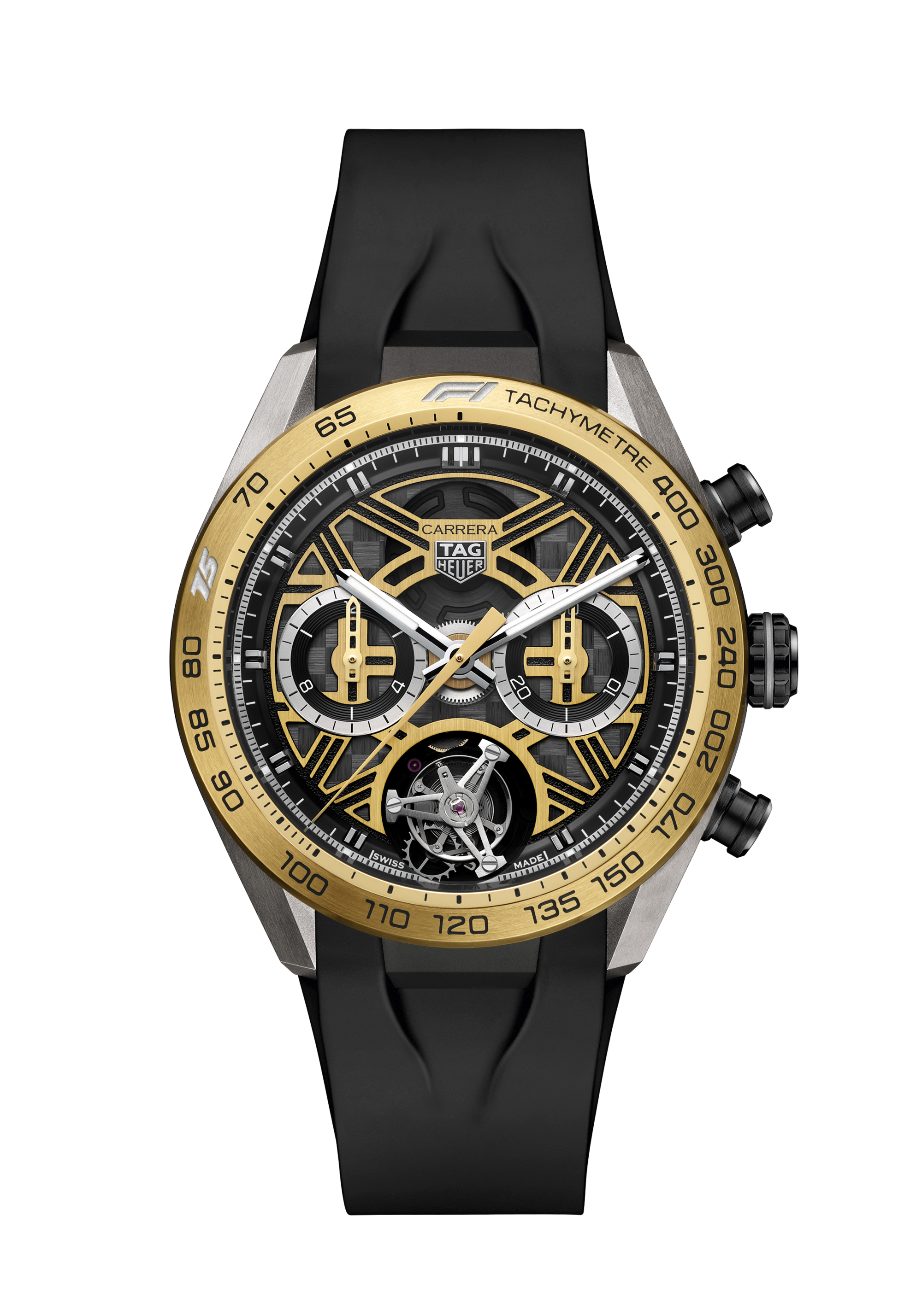 TAG Heuer Carrera Black Rubber DLC Titanium Gold & Black