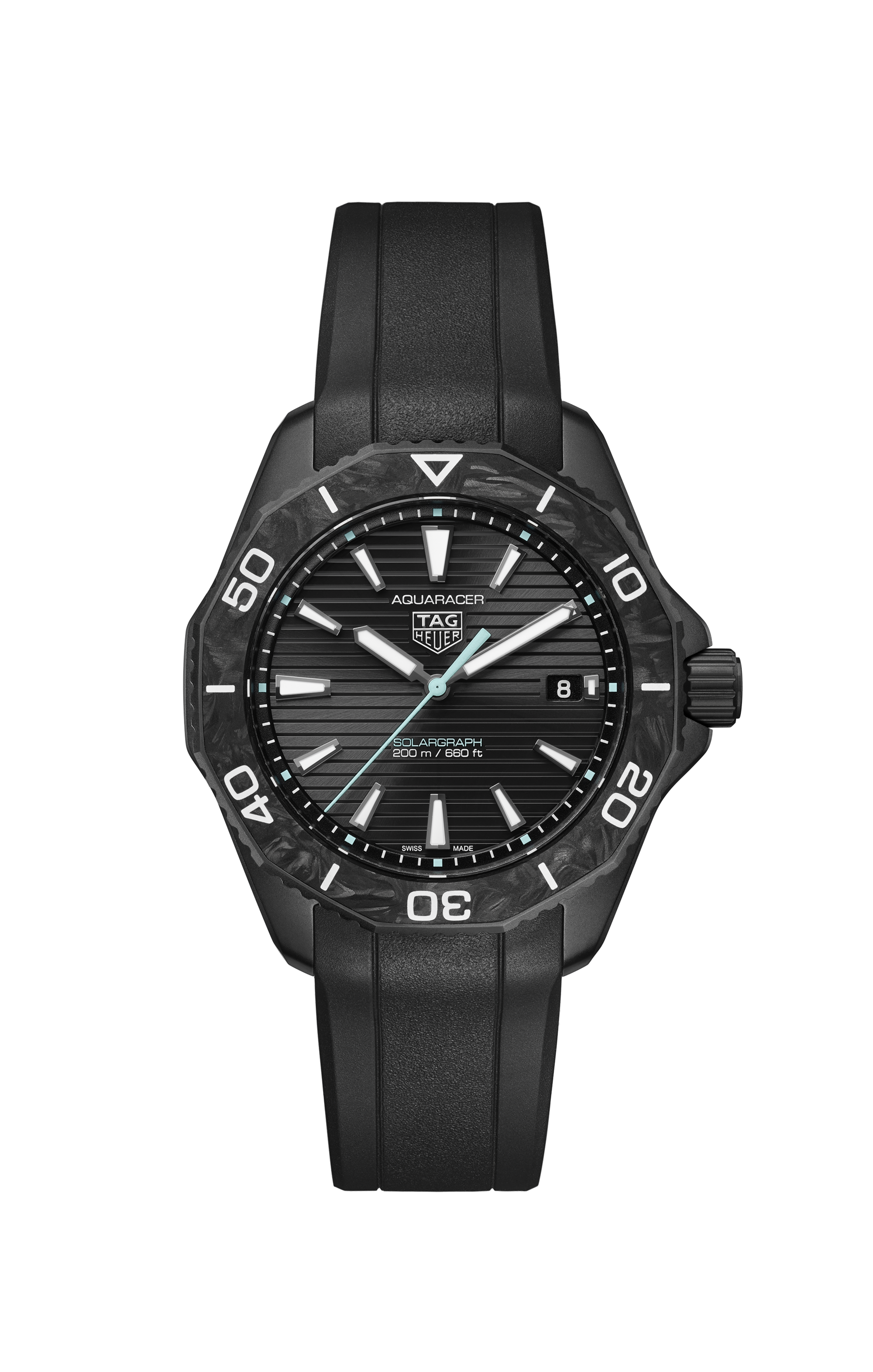 TAG Heuer Aquaracer  Black Rubber Steel DLC Black
