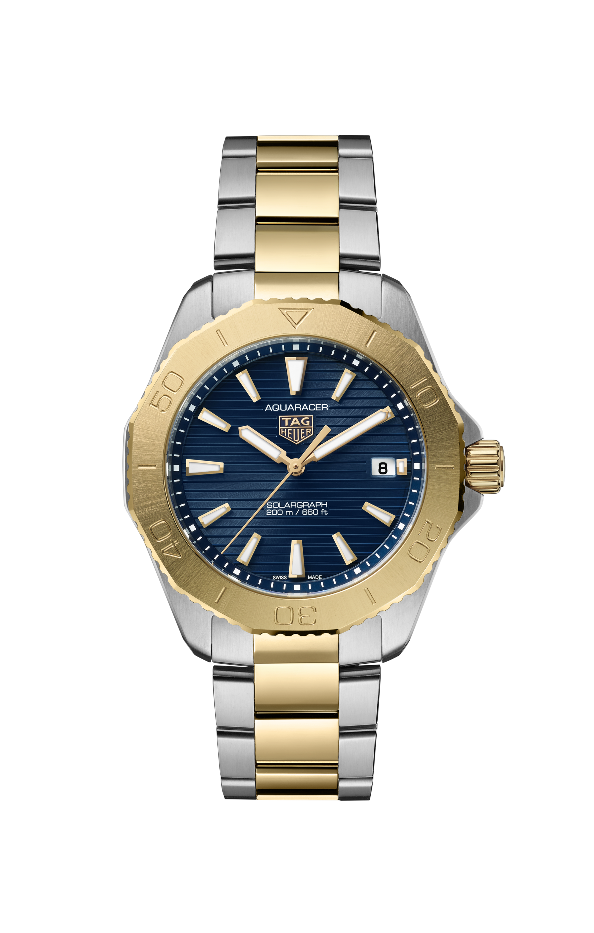 TAG Heuer Aquaracer Silver & Gold Steel Plated Steel Blue