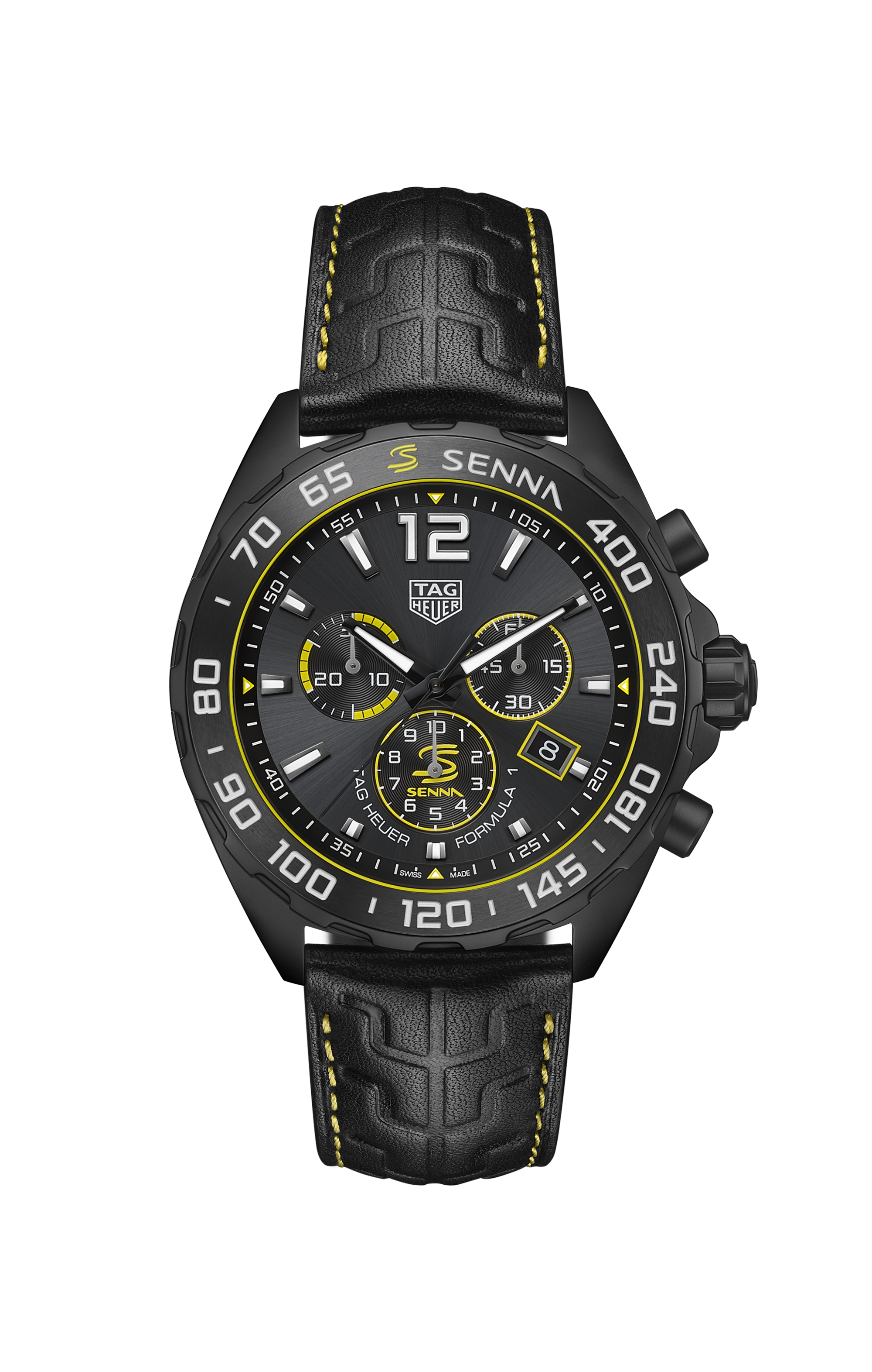 TAG Heuer Formula 1 Black Leather Steel coated with DLC Grey