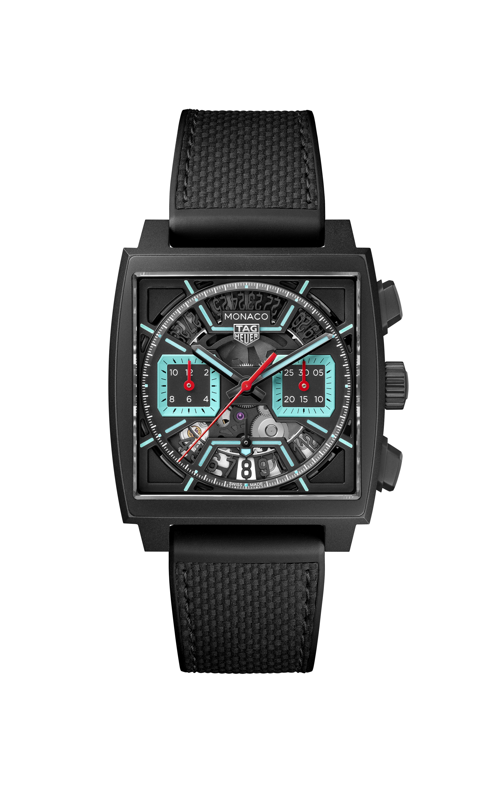 TAG Heuer Monaco  Black Rubber & Leather DLC Titanium Black