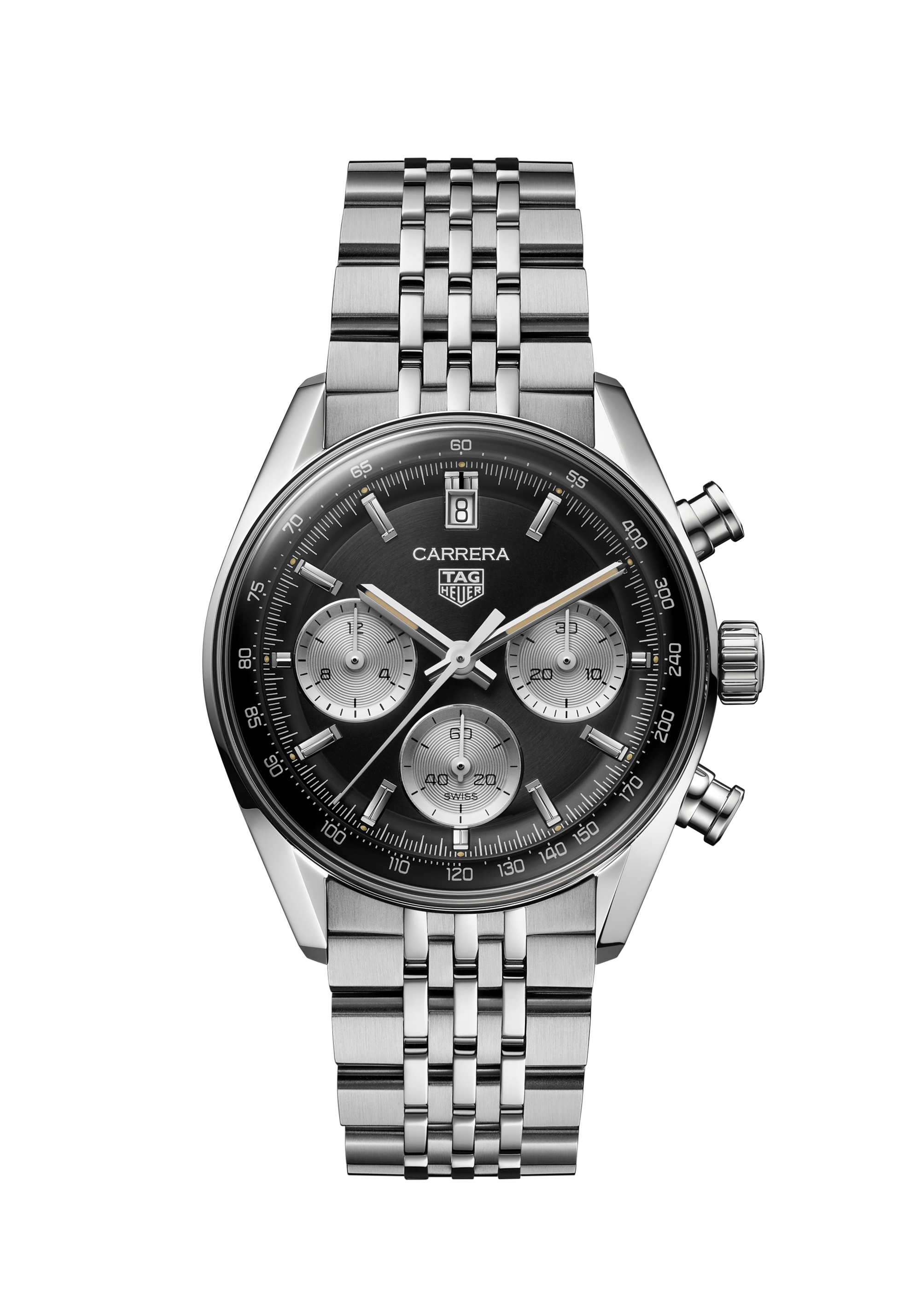 TAG Heuer Carrera Silver Steel Steel Black