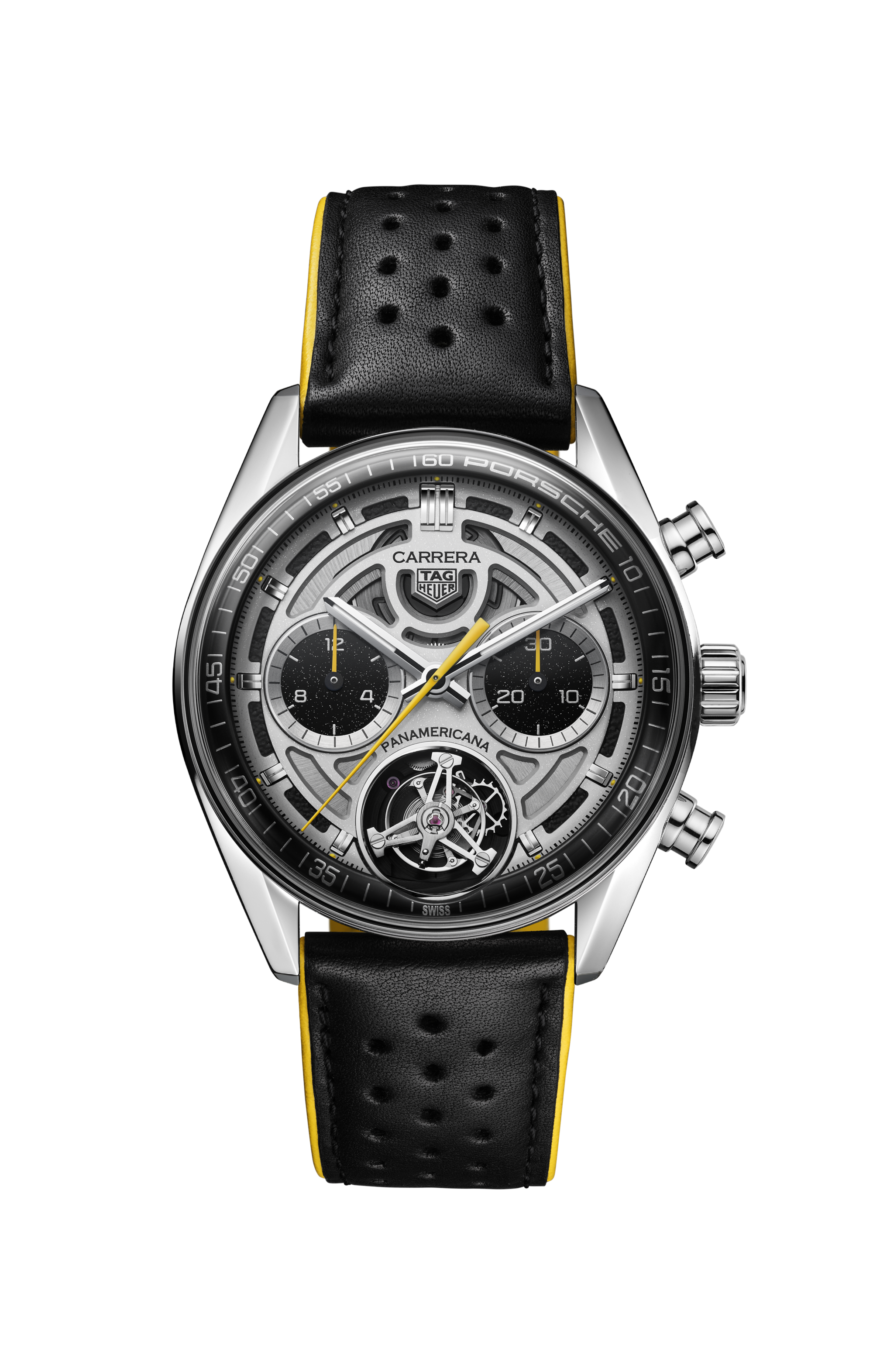 TAG Heuer Carrera Black Leather Steel Silver