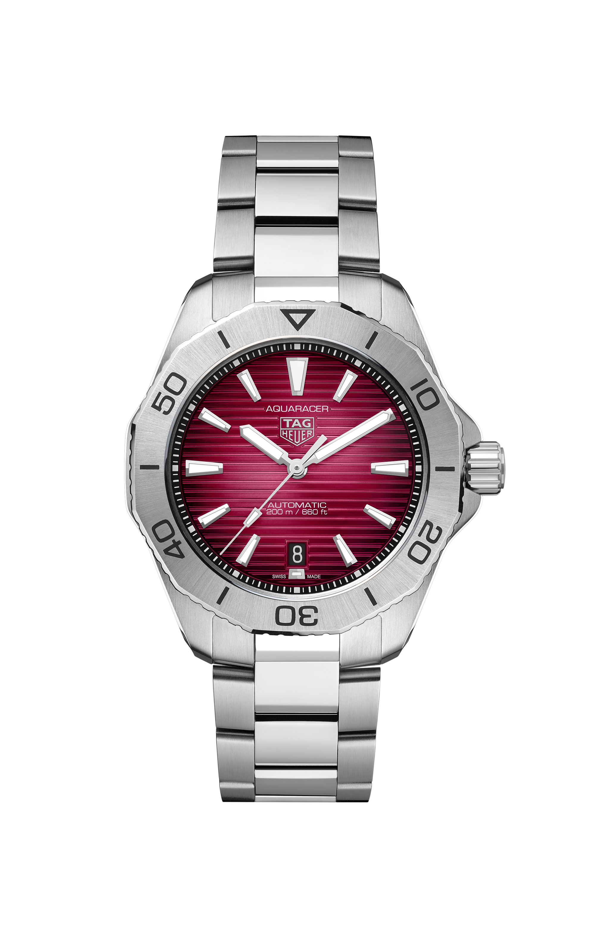 TAG Heuer Aquaracer  Silver Steel Steel Red