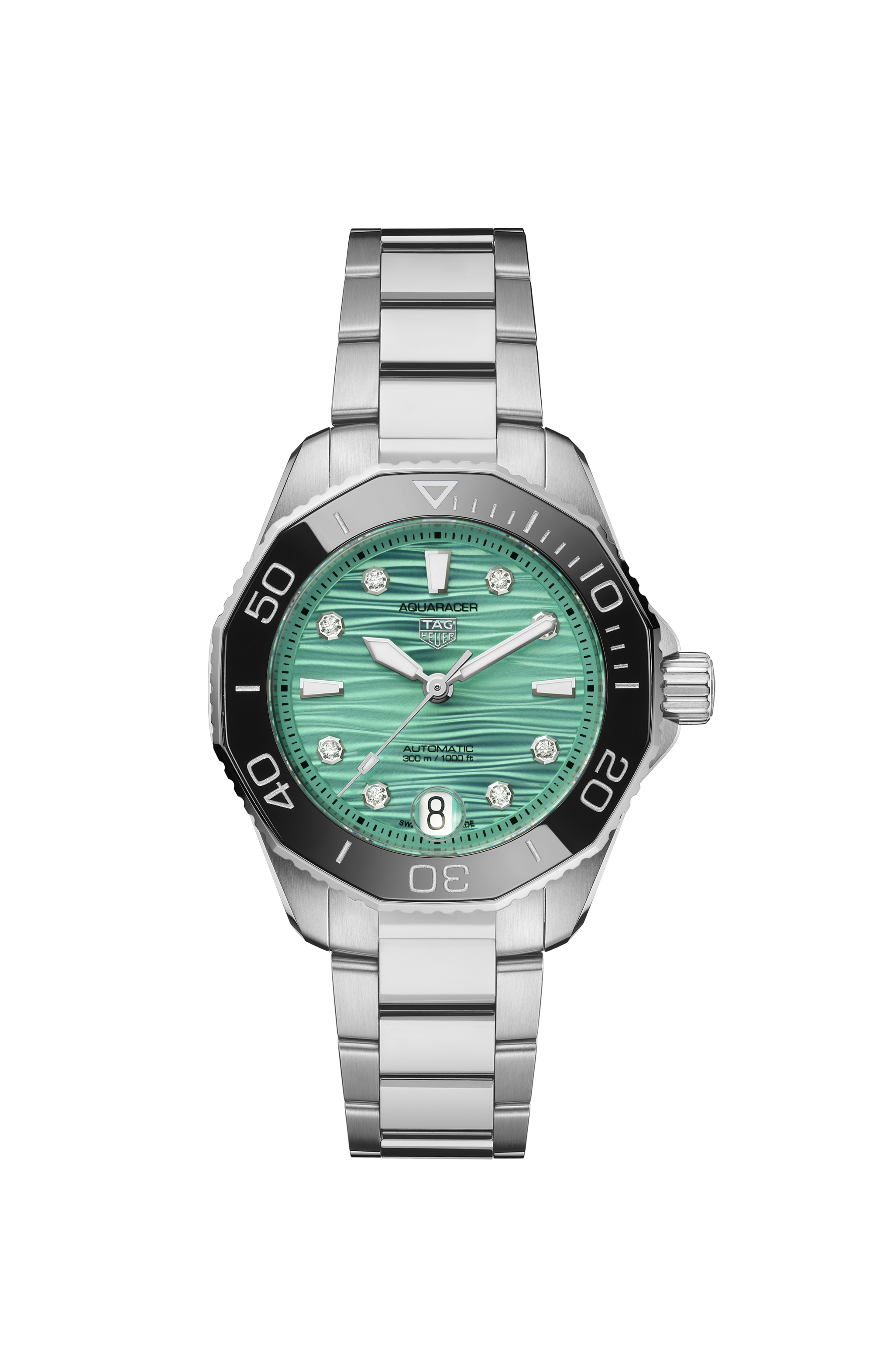 TAG Heuer Aquaracer Silver Steel Steel Turquoise Blue
