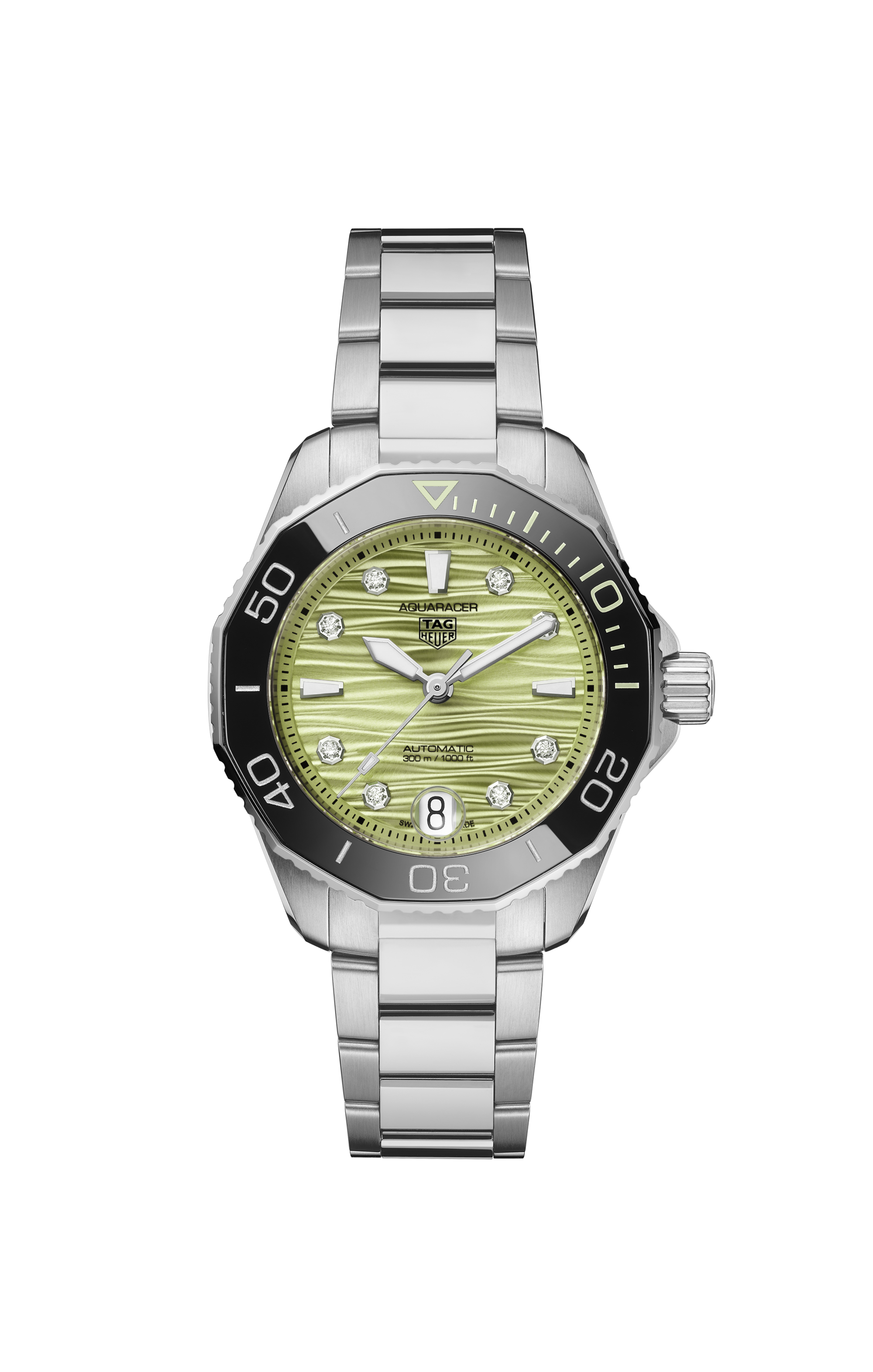  TAG Heuer Aquaracer  Silver Steel Steel Green
