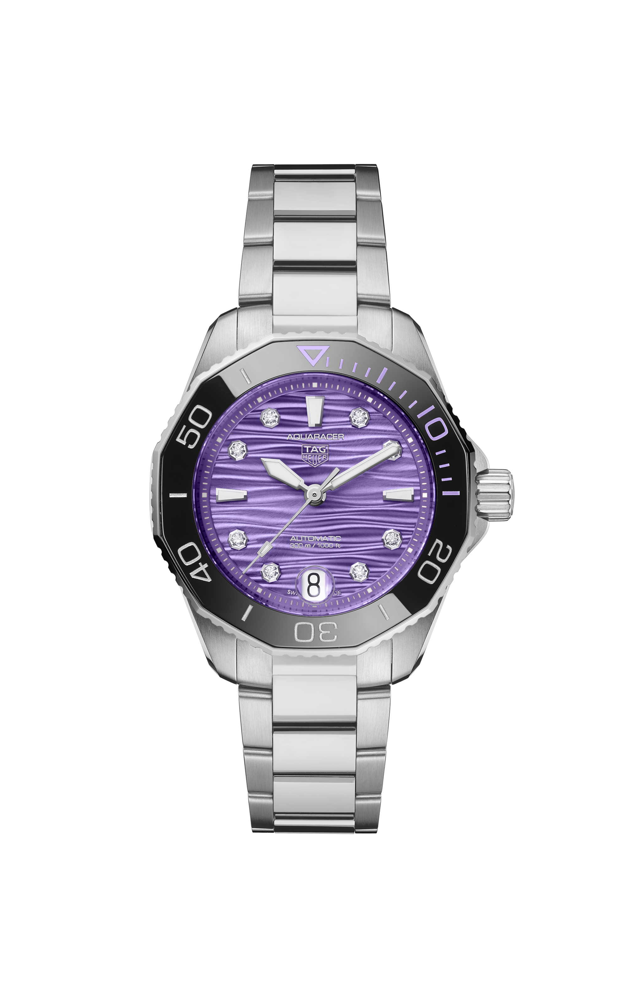 TAG Heuer Aquaracer Silver Steel Steel Purple